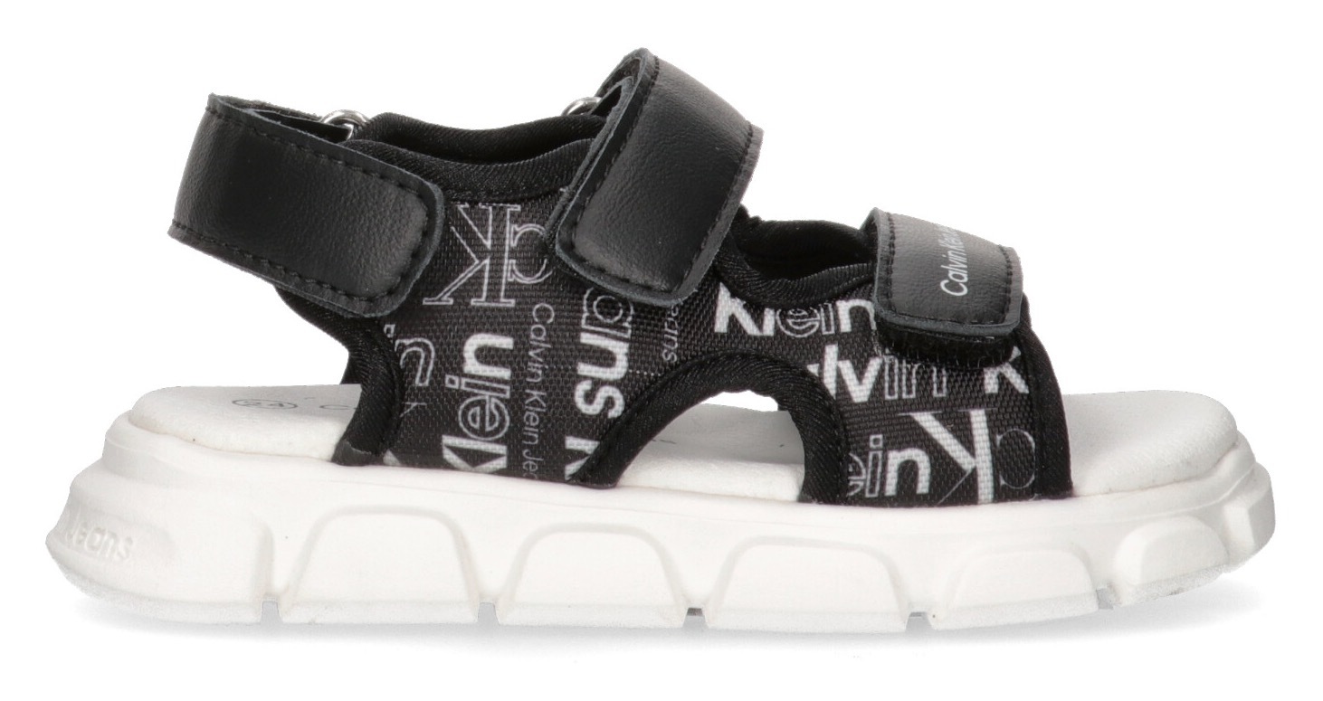 Calvin Klein Jeans Sandale »AOP VELCRO SANDAL«, Sommerschuh, Klettschuh, Sandalette, mit Logodruck