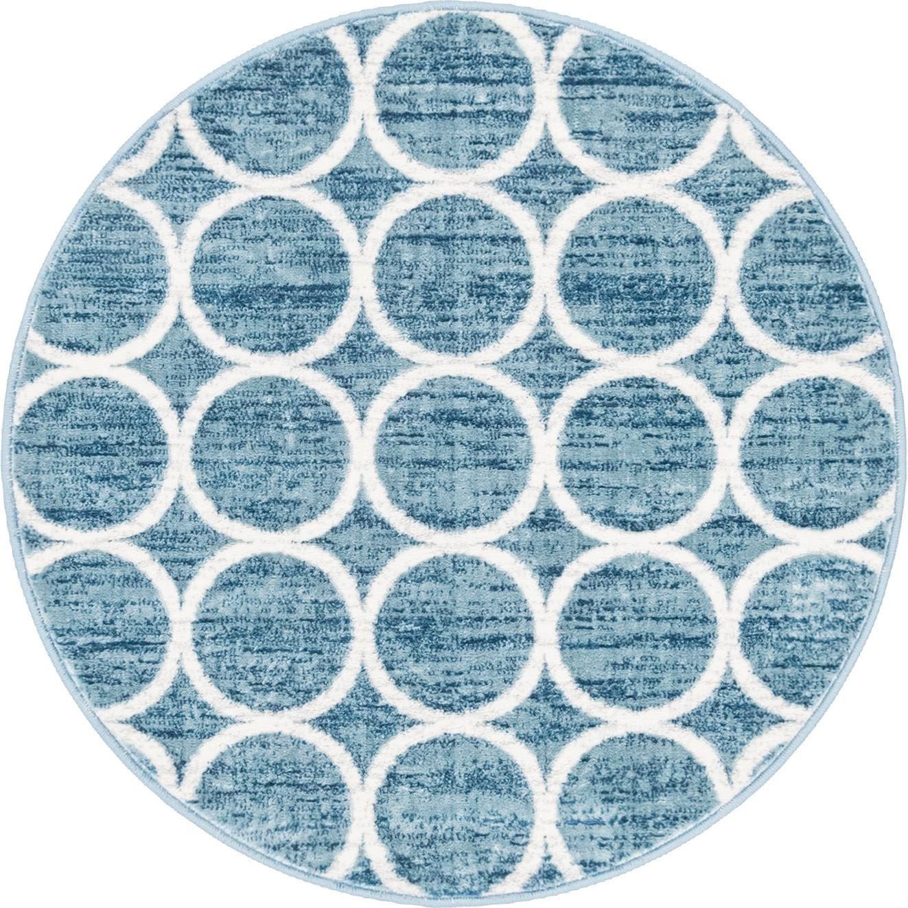 Image of Myflair Möbel & Accessoires Teppich »Titan Trellis«, rund, 13 mm Höhe, Kurzflor, gewebt, modernes Design, Motiv Kreise, ideal im Wohnzimmer & Schlafzimmer bei Ackermann Versand Schweiz