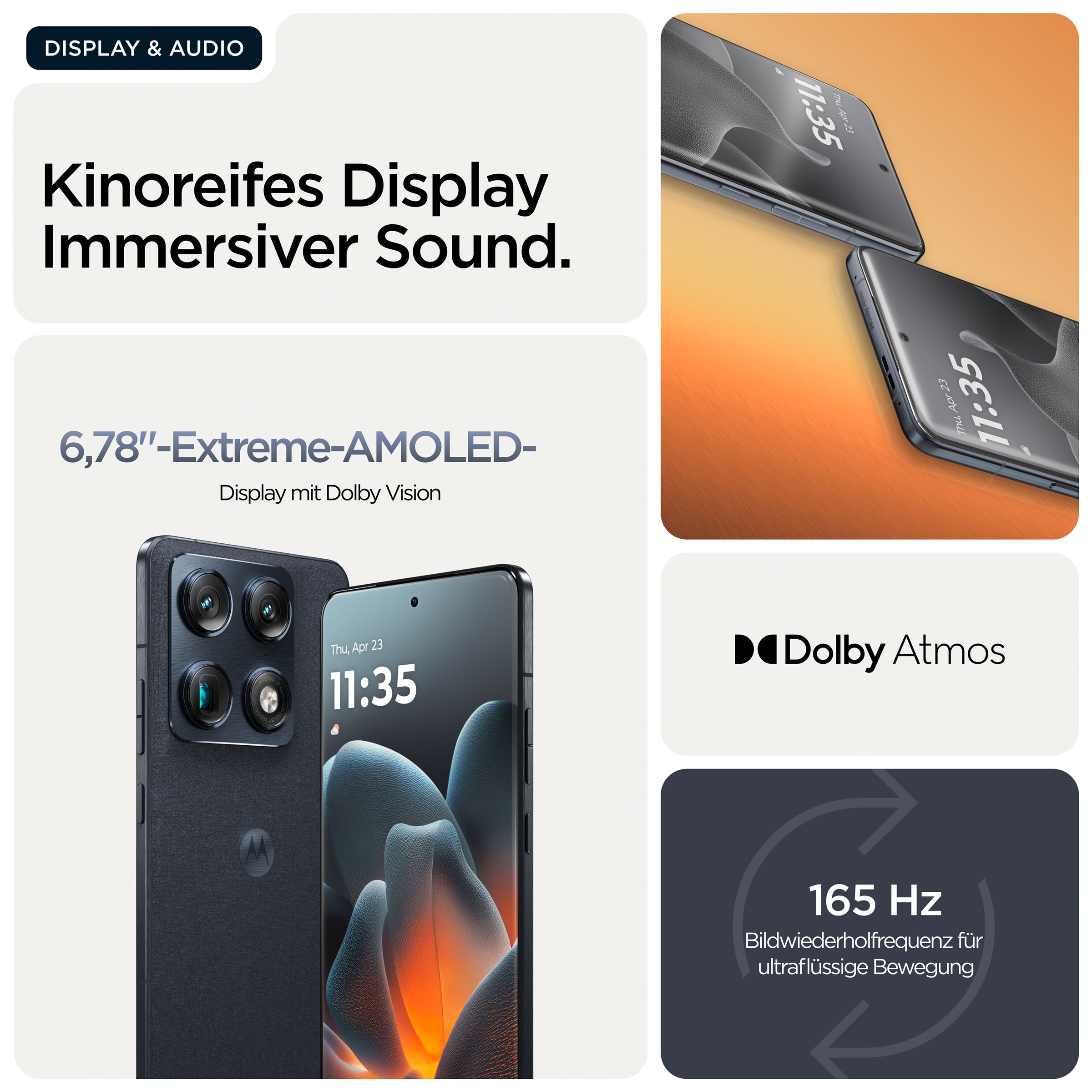 Motorola Smartphone »Signature« PANTONE® Carbon Super-HD+-Display, Corning Gorilla Glass Victus2, 90W-TurboPower