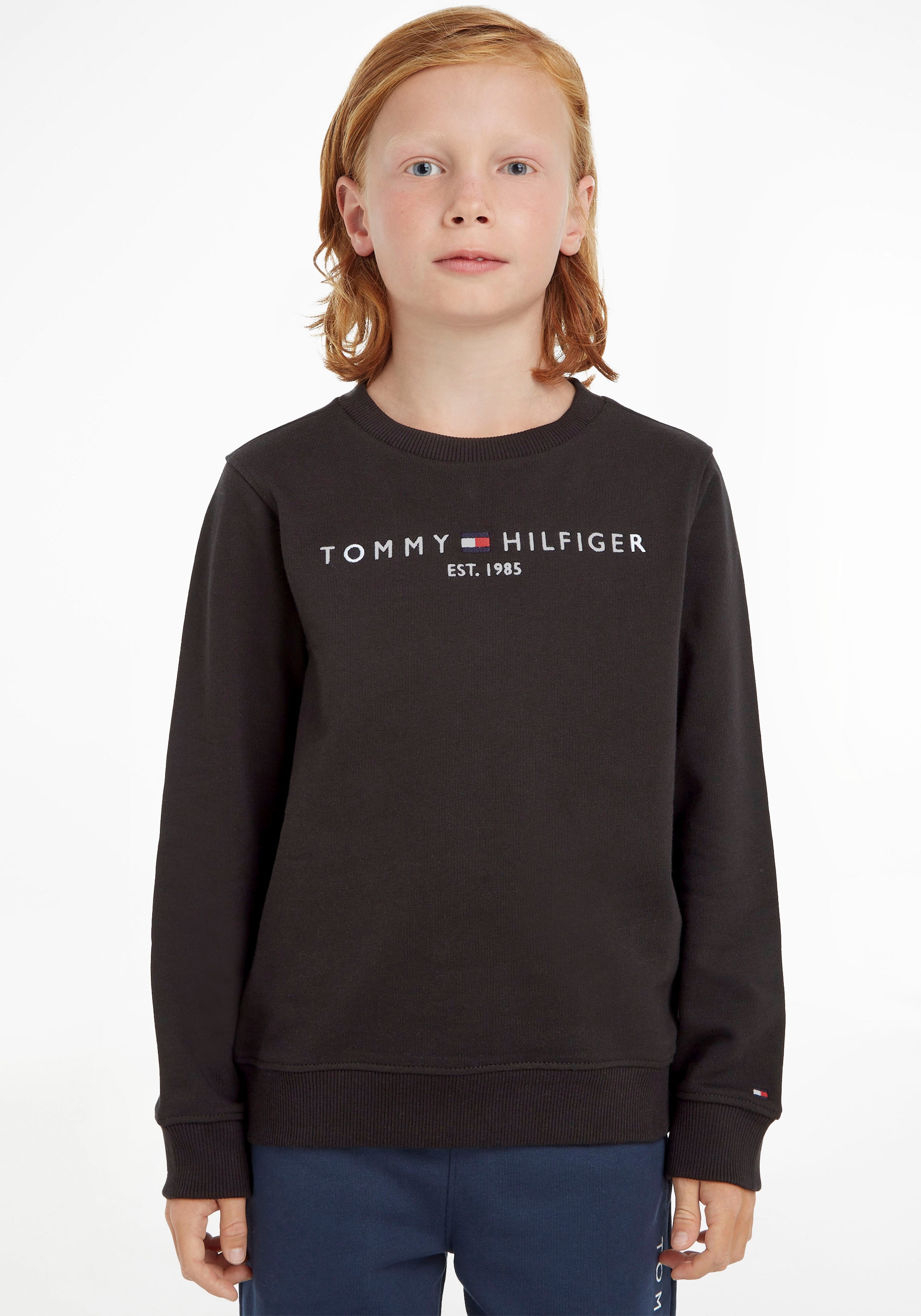 Modische Tommy Hilfiger Sweatshirt versandkostenfrei kaufen SWEATSHIRT«, Mädchen und Kinder »ESSENTIAL Junior Jungen MiniMe,für Kids