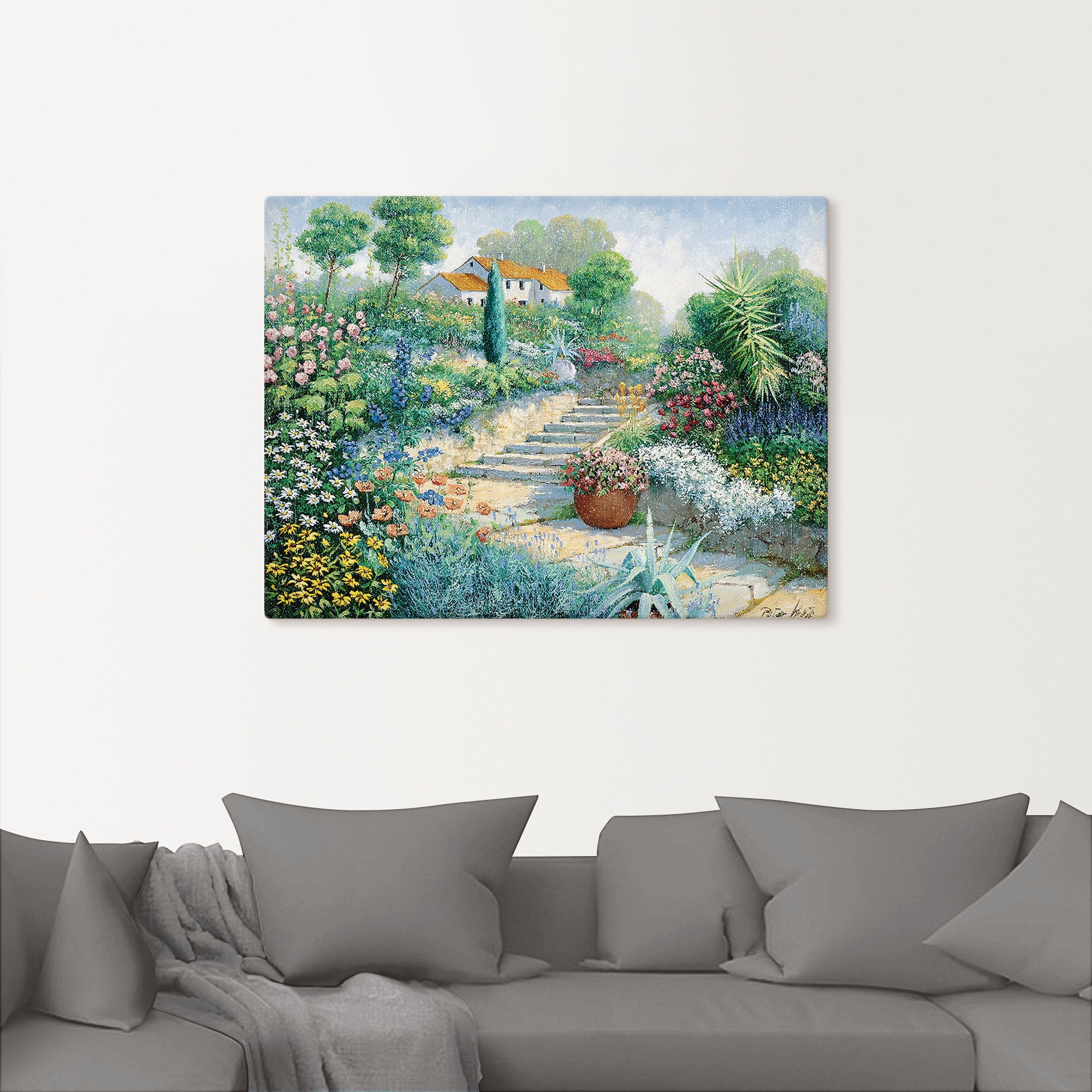 Artland Leinwandbild »Überall Blumen«, Garten, (1 St.), auf Keilrahmen gespannt
