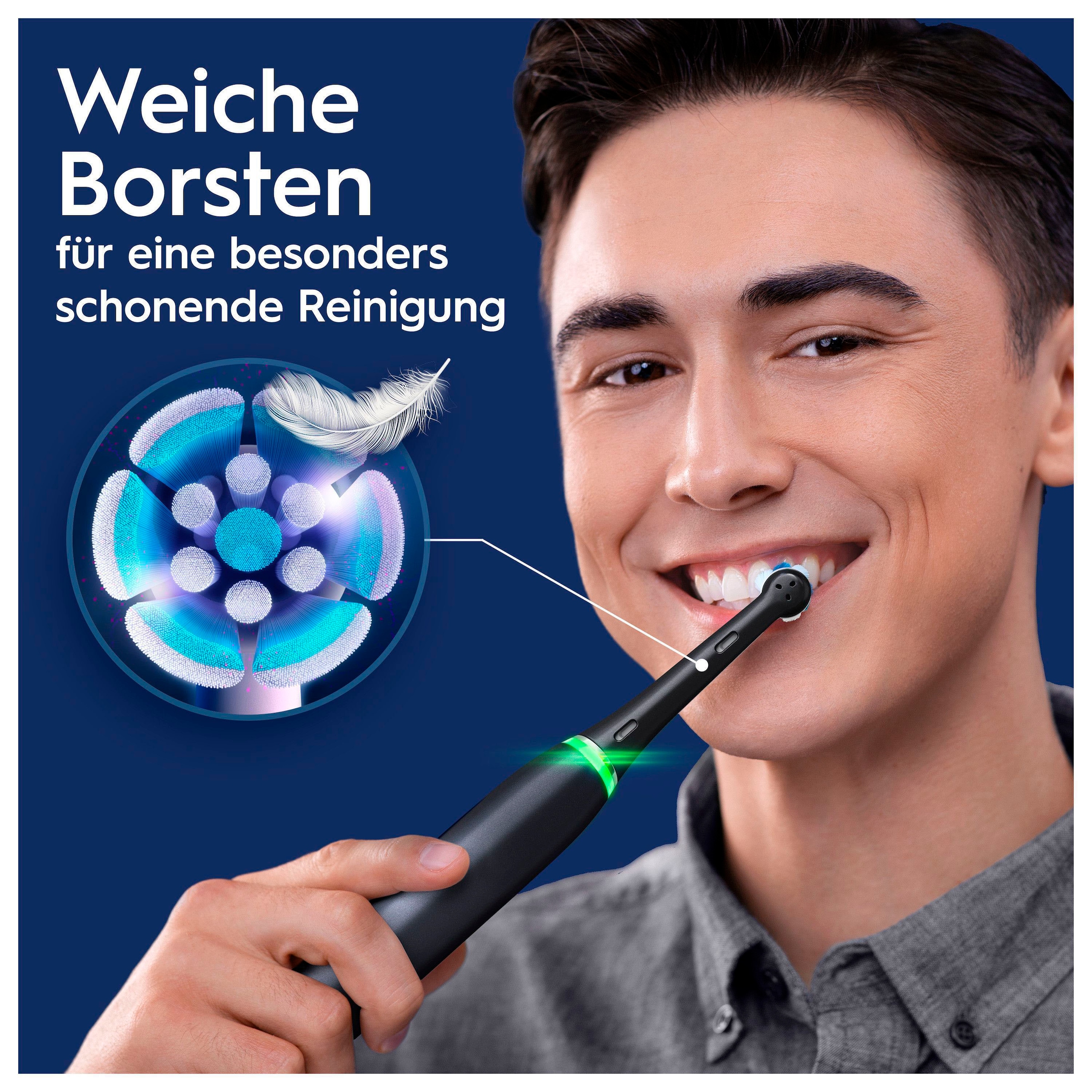 Oral-B Elektrische Zahnbürste »iO Series 6 N«, 2 St. Aufsteckbürsten, Magnet-Technologie, Display & Reiseetui