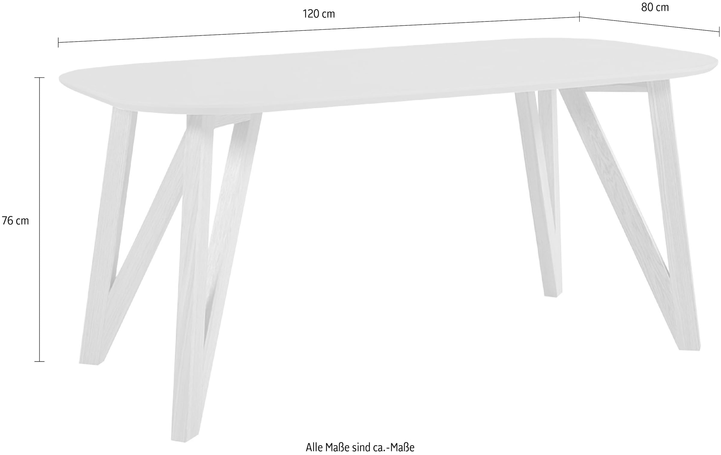 SalesFever Table de salle à manger »Solna - Stilvoller Tisch für Ihr Zuhause« Massive Eichen-Haarnadelbeine: Natürliches Design-Statement