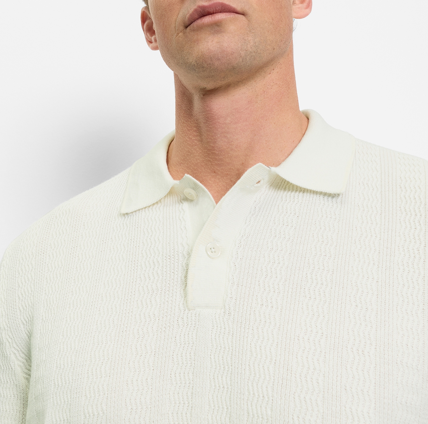 OLYMP T-shirt à manches courtes mit Flecht-Muster und Polokragen, Strick