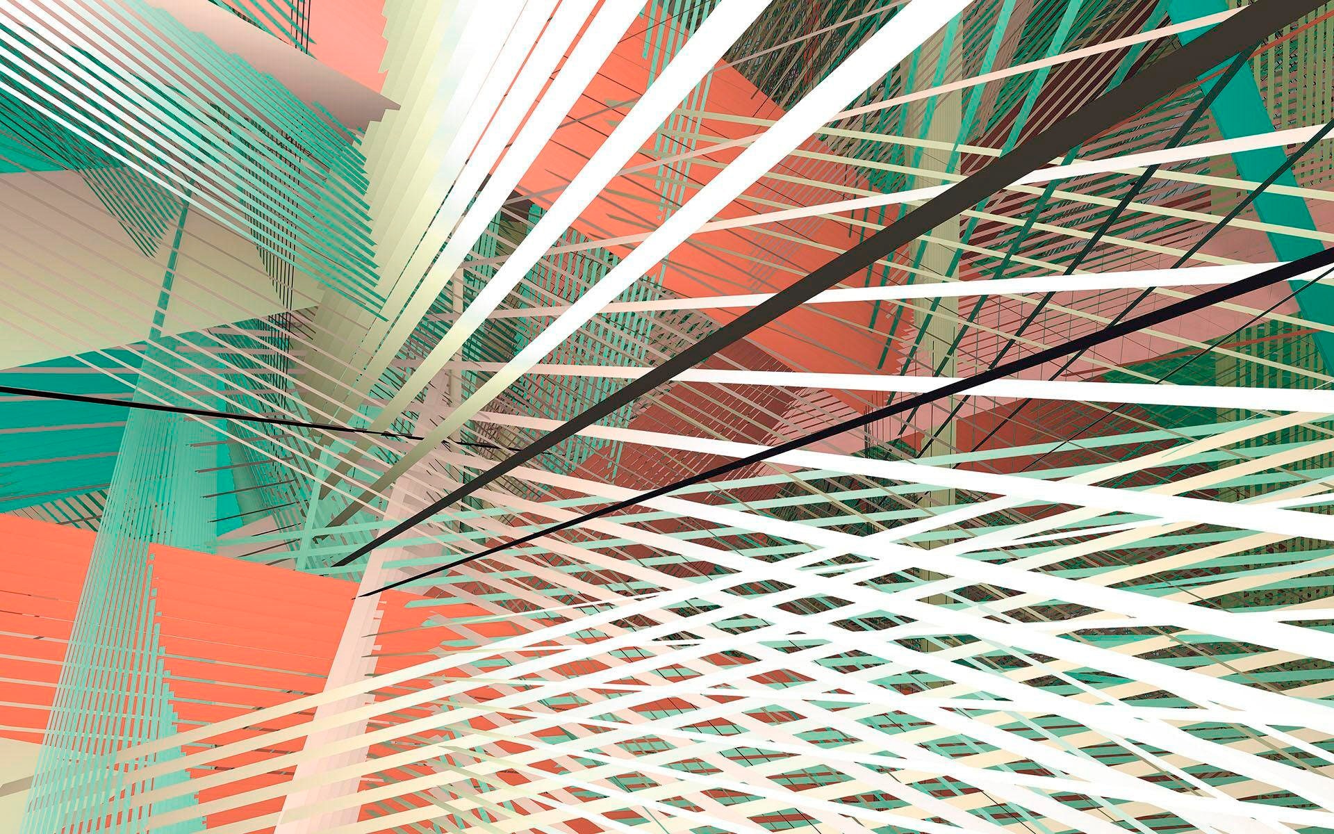 Image of Komar Vliestapete "Digitaldruck Vlies - Space Grid Autumn - Grösse 400 x 250 cm" bedruckt glatt Wohnzimmer, Schlafzimmer