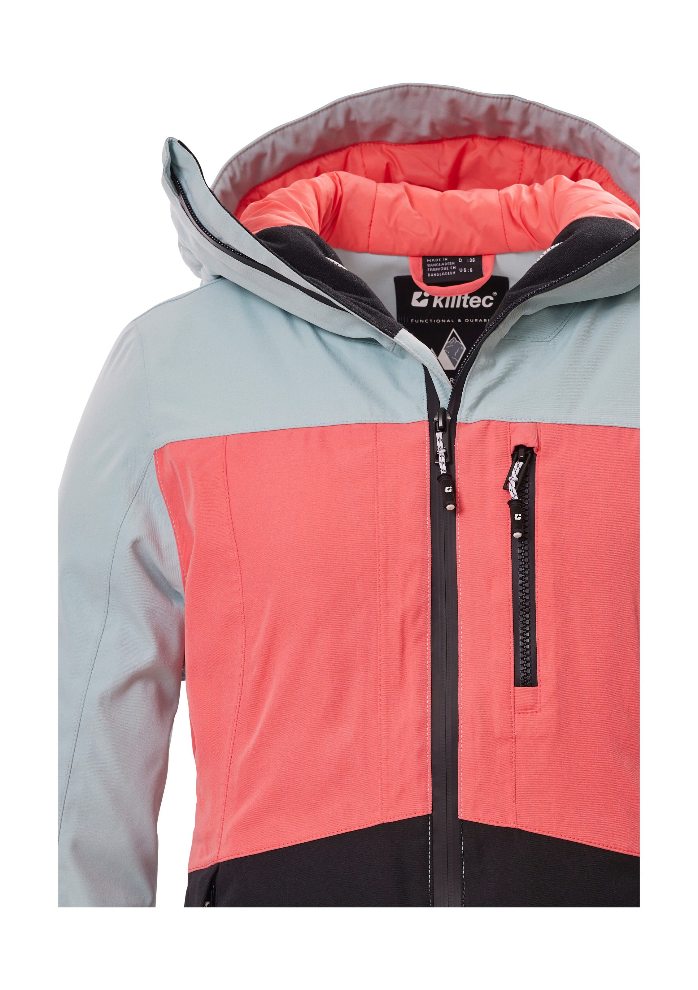 Killtec Veste de ski »KSW 277 WMN SKI JCKT« Veste femme imperméable avec pare-neige, réglable et respirante