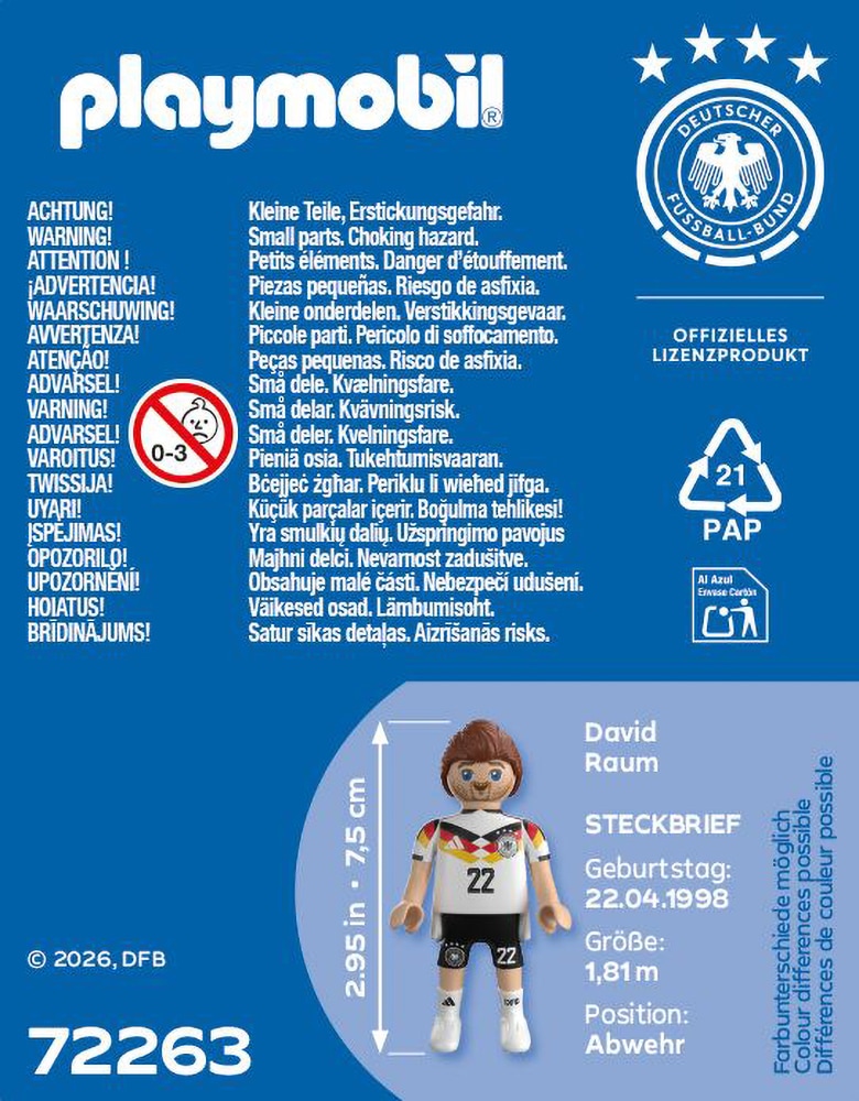 Playmobil® Konstruktions-Spielset »David Raum (72263), DFB« Made in Europe