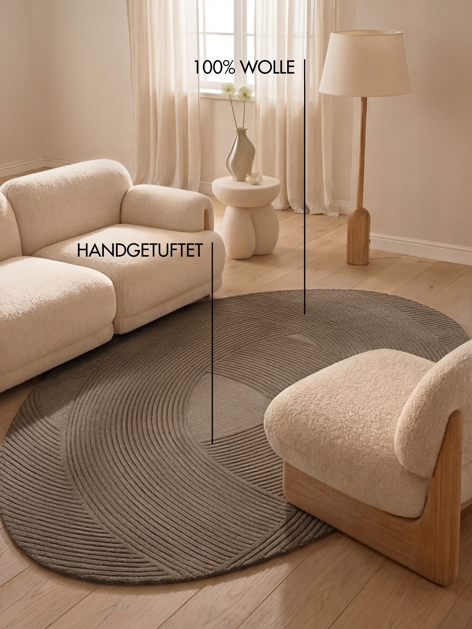 Ted Baker Tapis en laine »Wollteppich Victoria« Rectangulaire 18 mm Höhe tapis naturel laine, design relief, salon, chambre