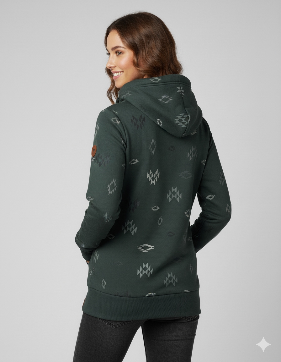 Ragwear Sweat-shirt »NESKA AZTEK O«, avec grand col châle, en coton et polyester, coupe ample
