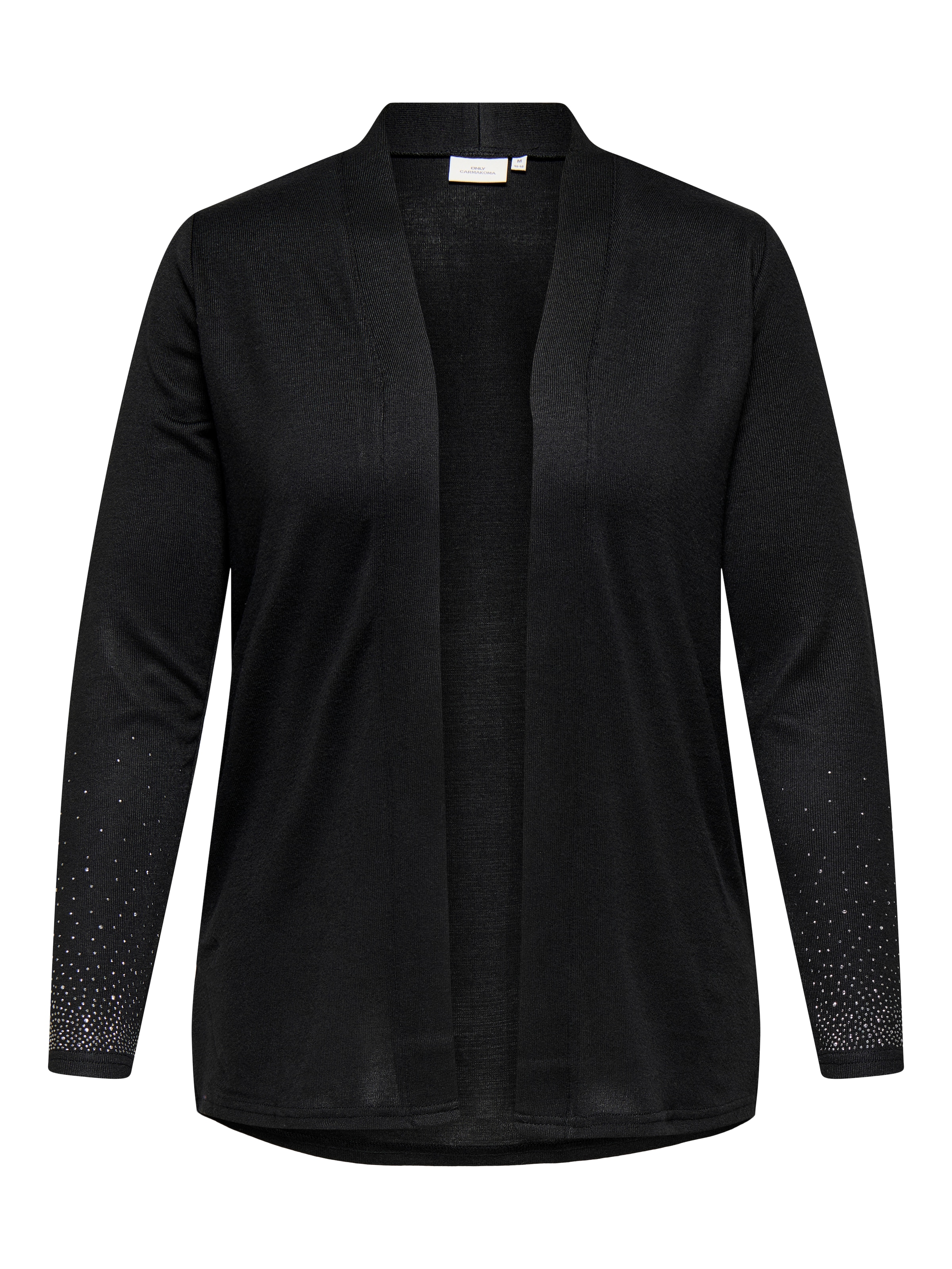 Image of ONLY CARMAKOMA Strickjacke "CARALBA L/S V-NECK CARDIGAN JRS" mit Glitzersteinen am Ärmelsaum