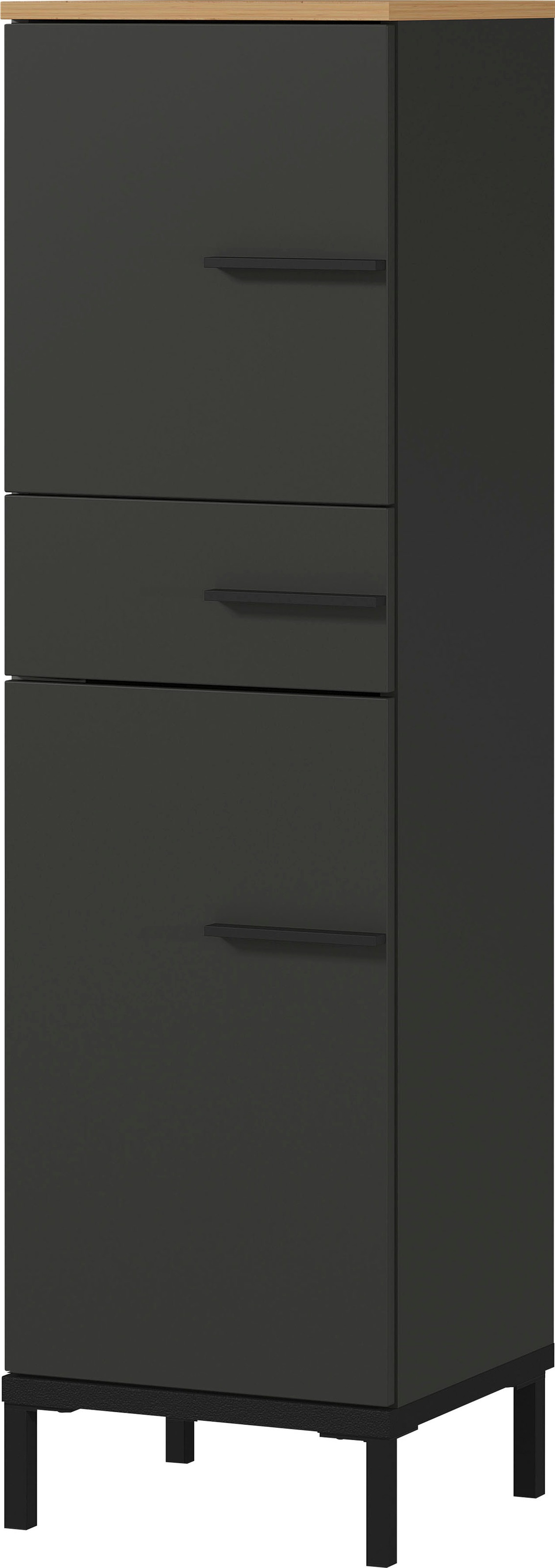 Image of GERMANIA Midischrank "Yonkers" Hochwertige ABS-Kanten, Steggriffe, hohe Füsse aus Metall, Türdämpfung