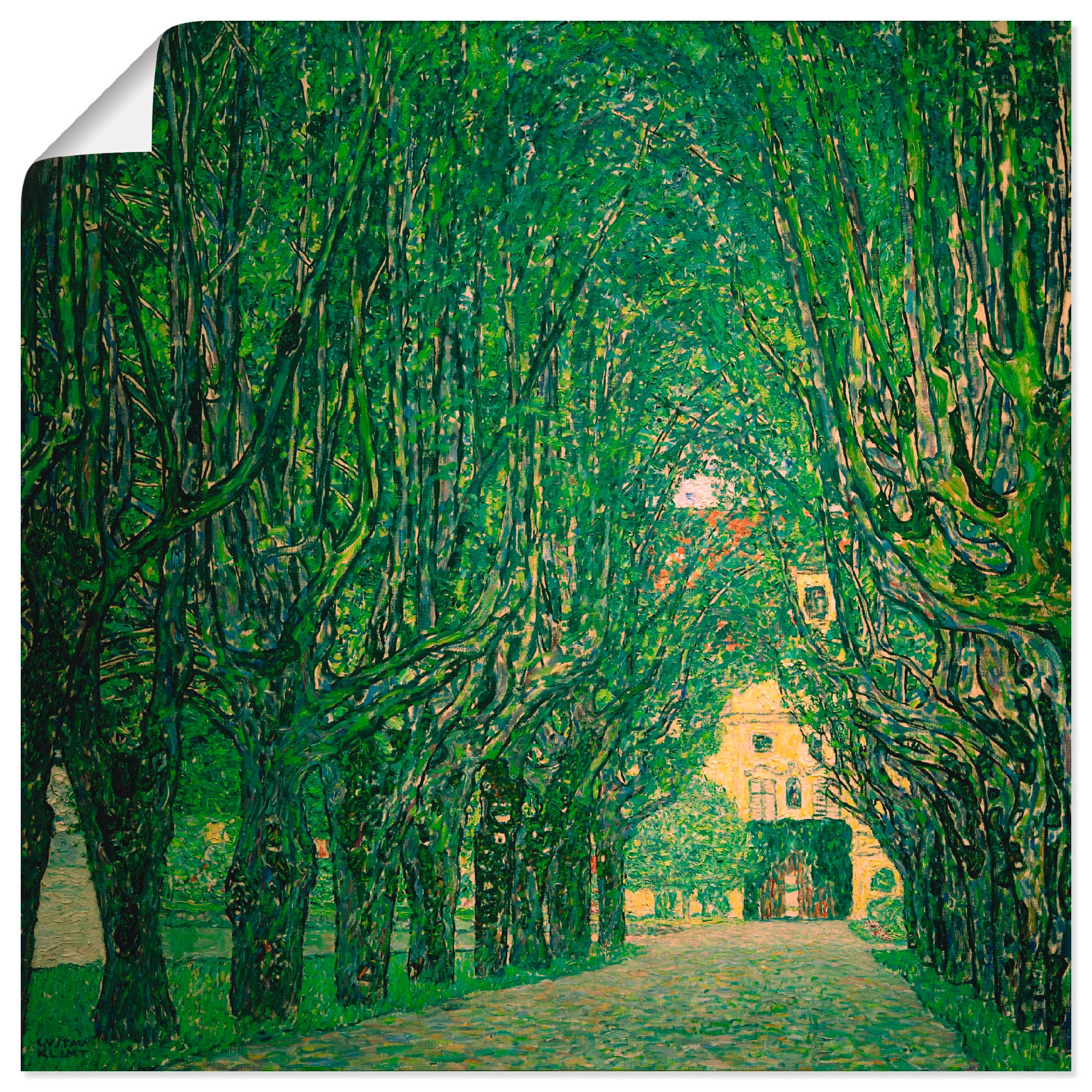 Kunstdruck »Allee im Park von Schloss Kammer«, Wiesen & Bäume, (1 St.), als...