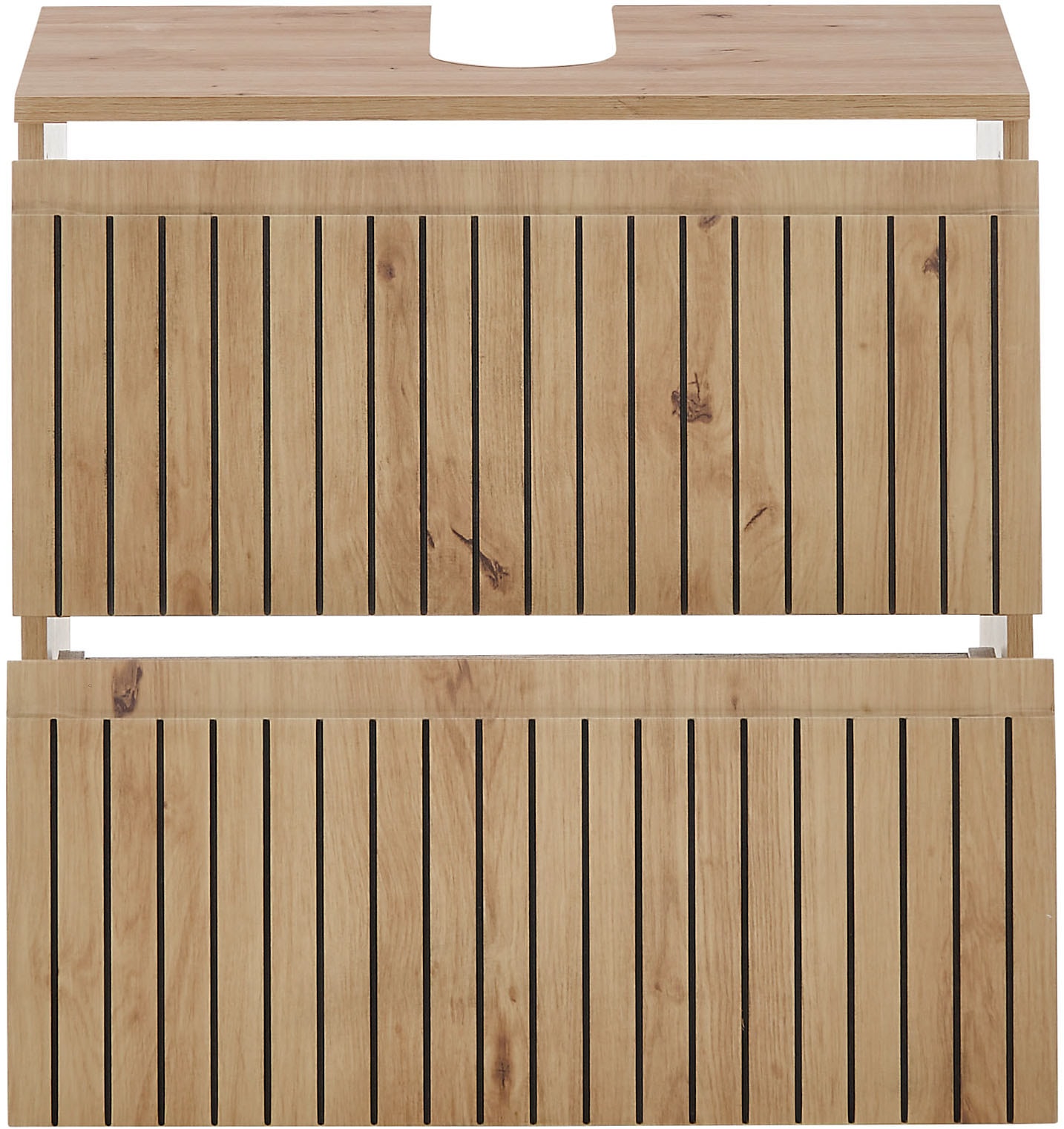 BASIC by Balculina Armoire sous lavabo »Austin« 1 cuis tlg. Largeur 60 cm, 2 tiroirs avec sortie sous-meuble