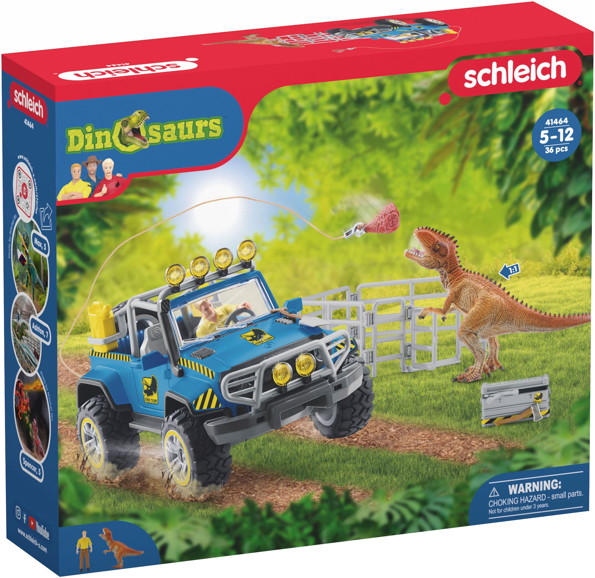Schleich® Personnage de jeu »DINOSAURS, Geländewagen mit Dino-Aussenposten (41464)«