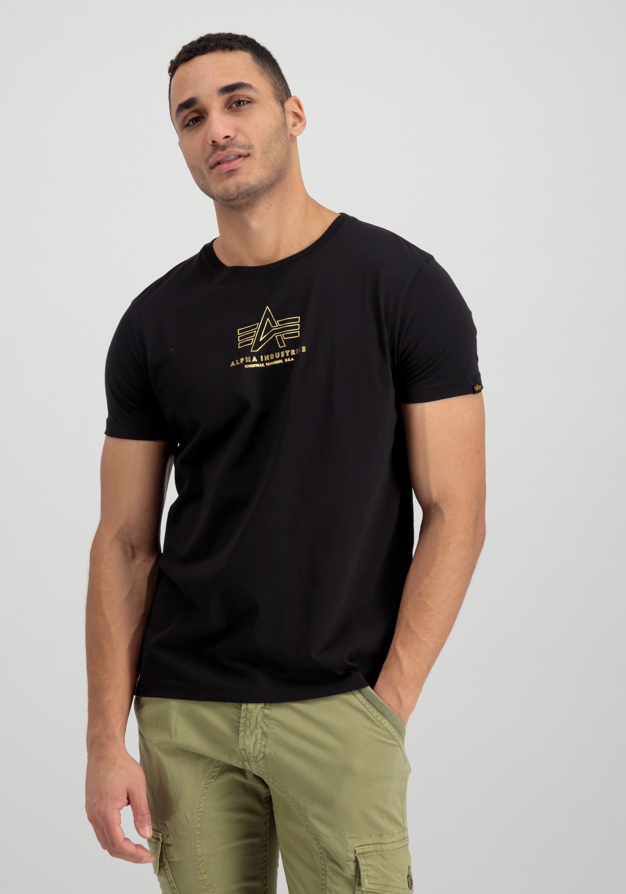 Mode Acheter en Men Industries Basic T-Shirt ligne Alpha maintenant Foil - »Alpha Print« ML T-Shirts Industries T