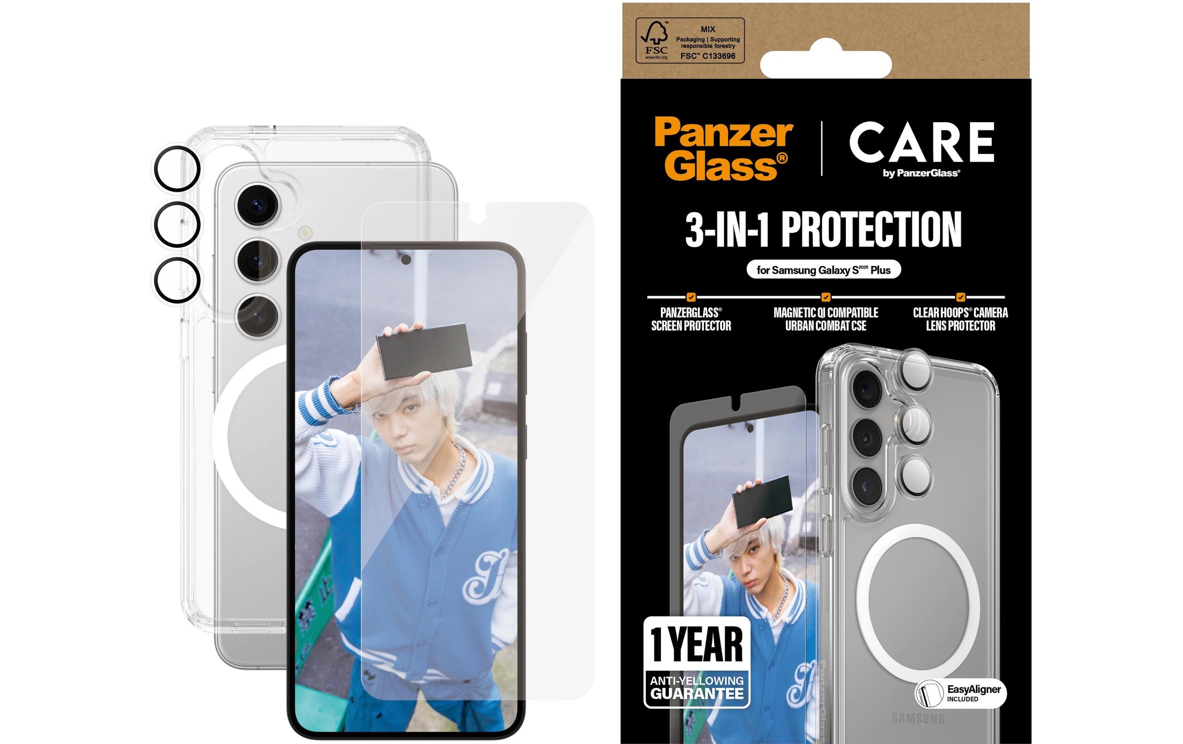 CARE by PanzerGlass Schutzfolie »3-in-1 UWF Galaxy S25+«