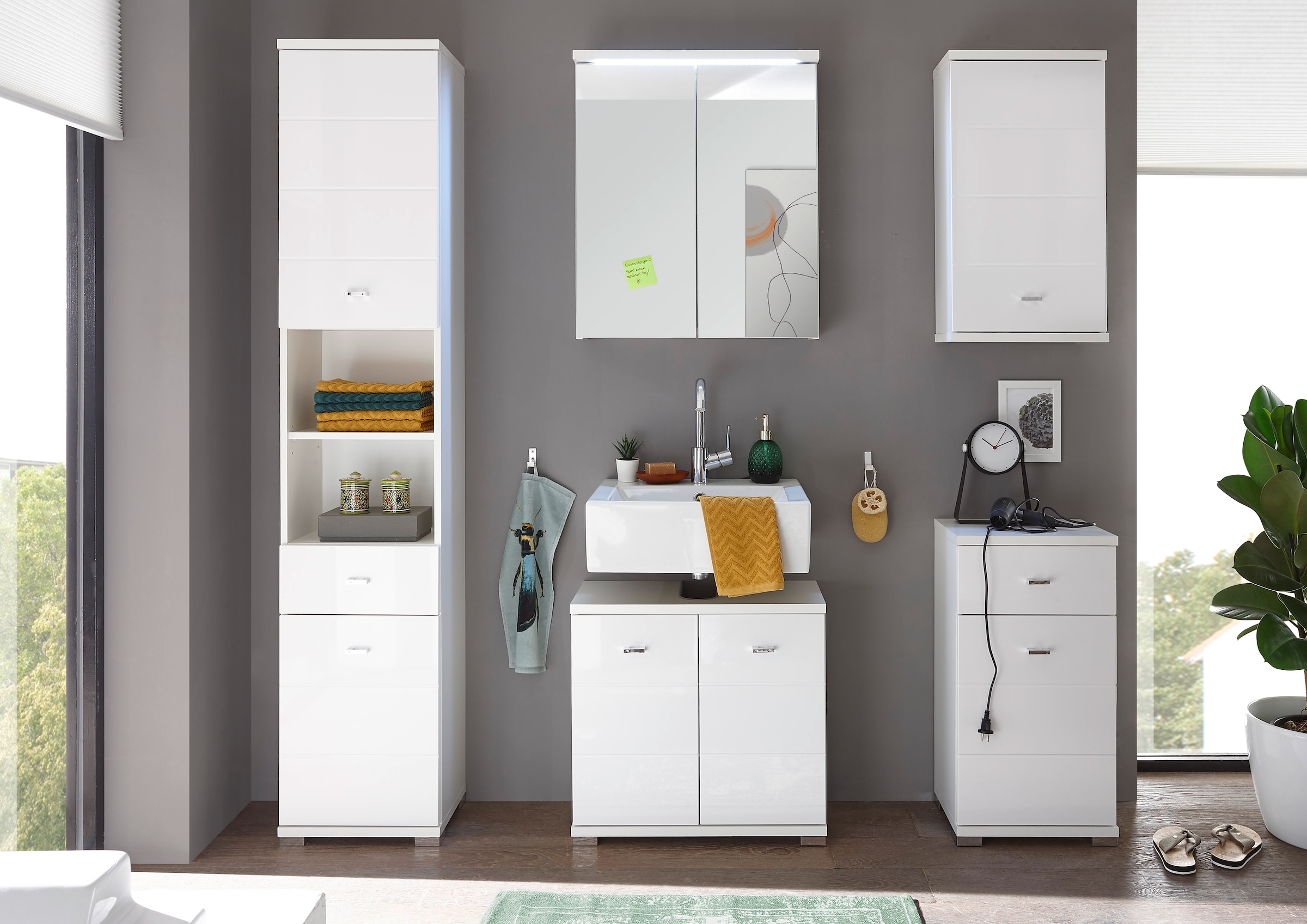 BASIC by Balculina Armoire suspendue »Pool, Badezimmerschrank BxHxT 38x71x23« 1 cuis tlg. largeur 38cm, porte montable à gauche/droite