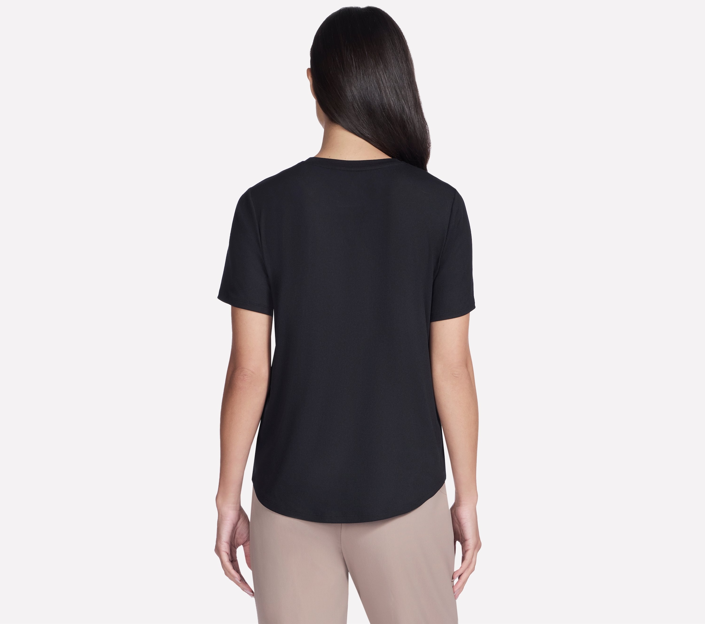 Skechers T-shirt fonctionnel »GOWALK LUXE RIB TEE« t-shirt à manches courtes texturé, avec col rond