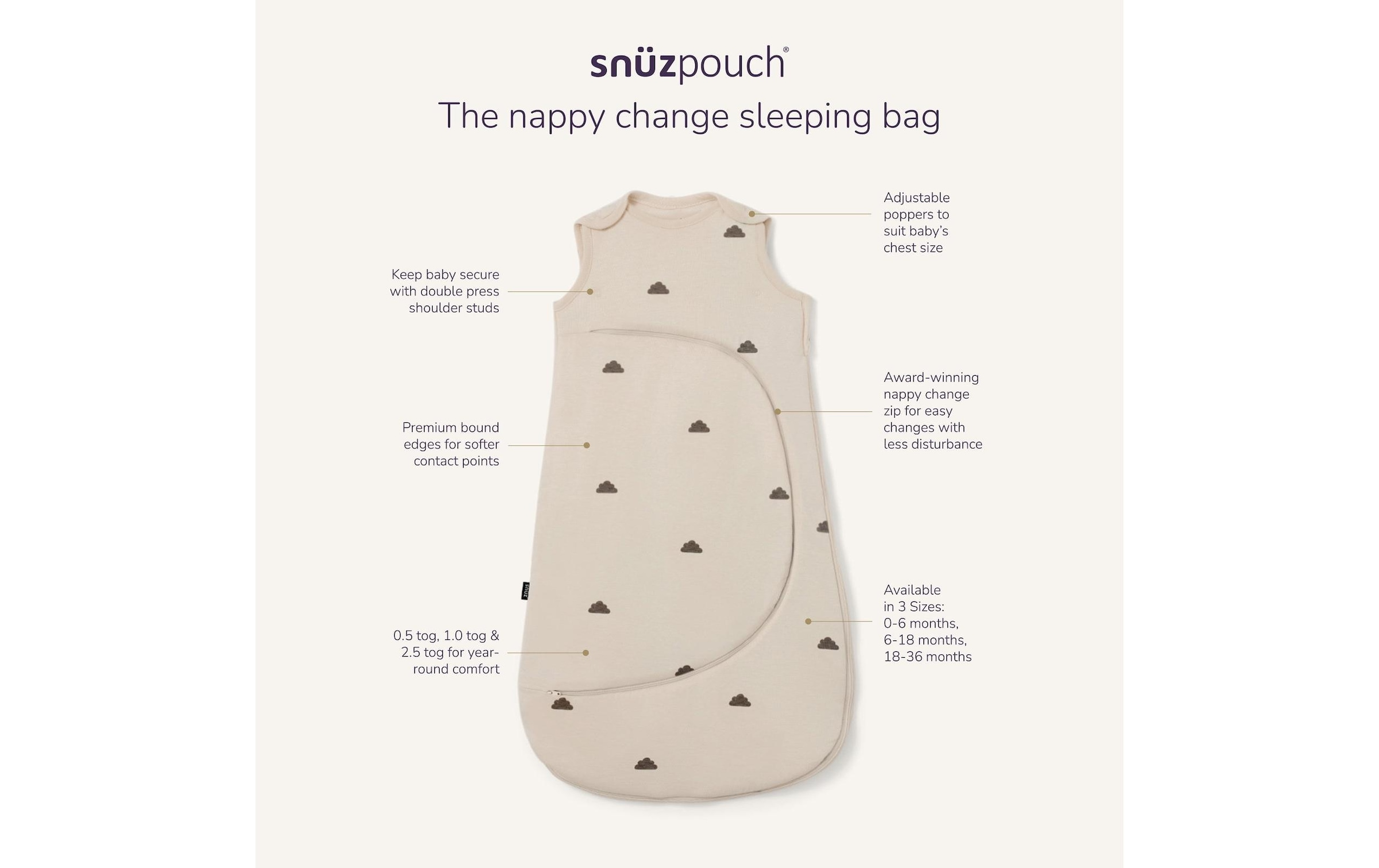  Babyschlafsack »Snüz Pouch 0-6 Monate Sand mit Wölkchen, TOG 0.5«
