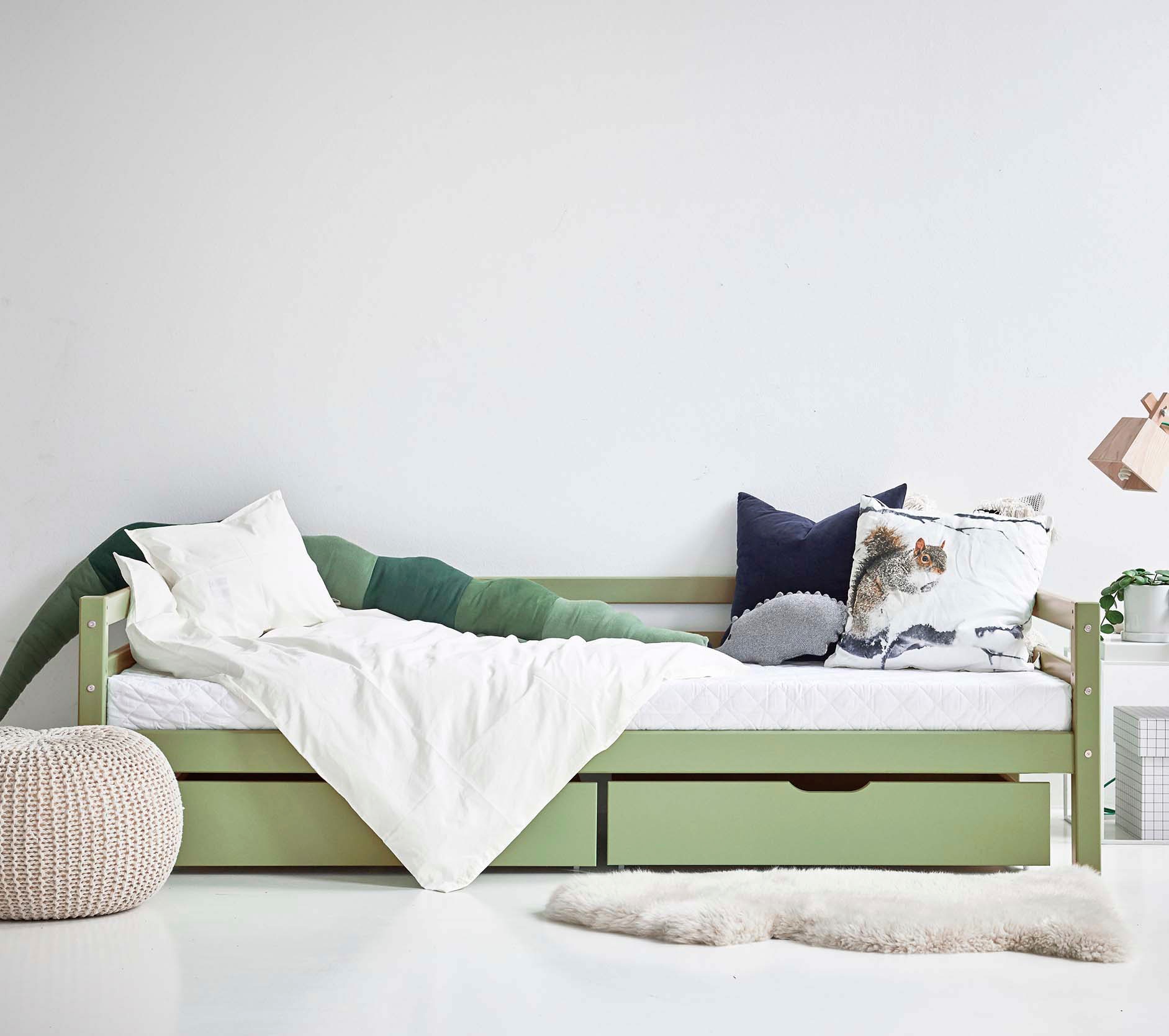 Hoppekids Daybett »Kinderbett ECO Dream, Einzelbett, Juniorbett 90x200«, (Bett), Weiss, Grün, Blau, Rosa, Grau
