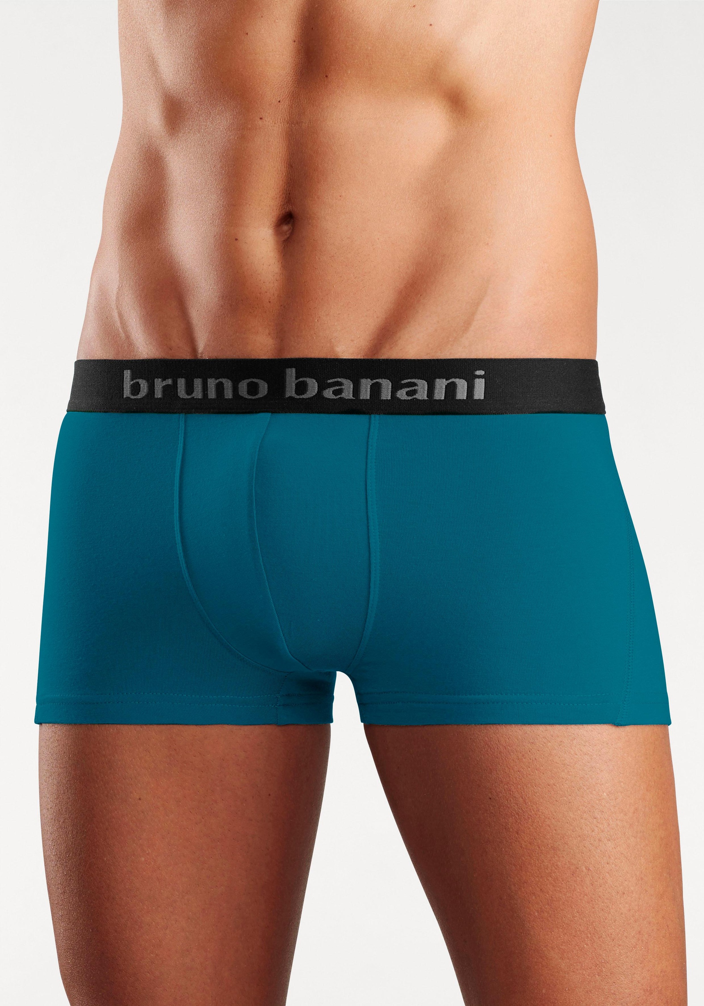 Bruno Banani Boxershorts, (Packung, 4 St.), in Hipster-Form mit Logo Webbund