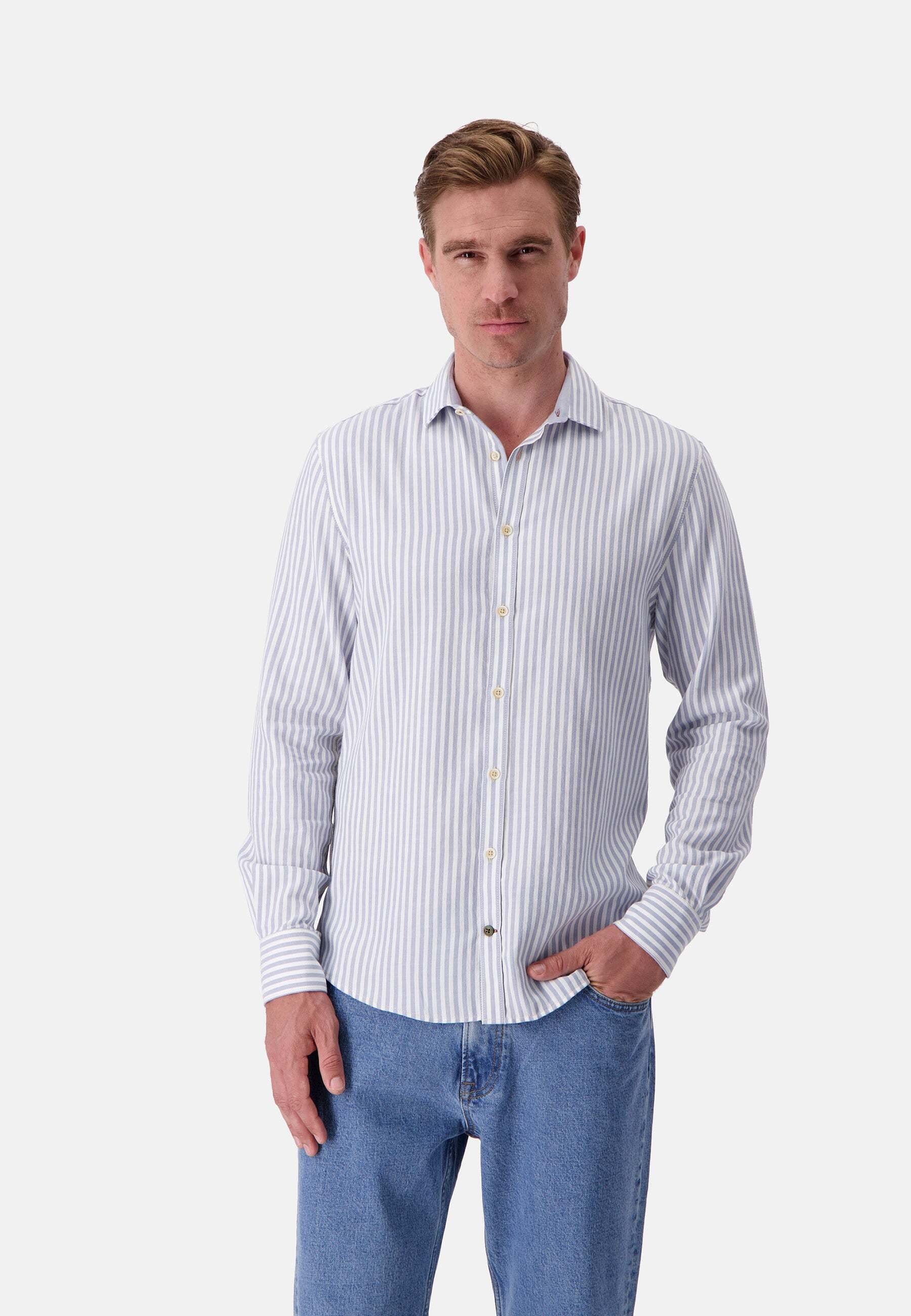 colours & sons Langarmhemd »colours & sons Langarmhemd Shirt Brushed Twill Stripes«