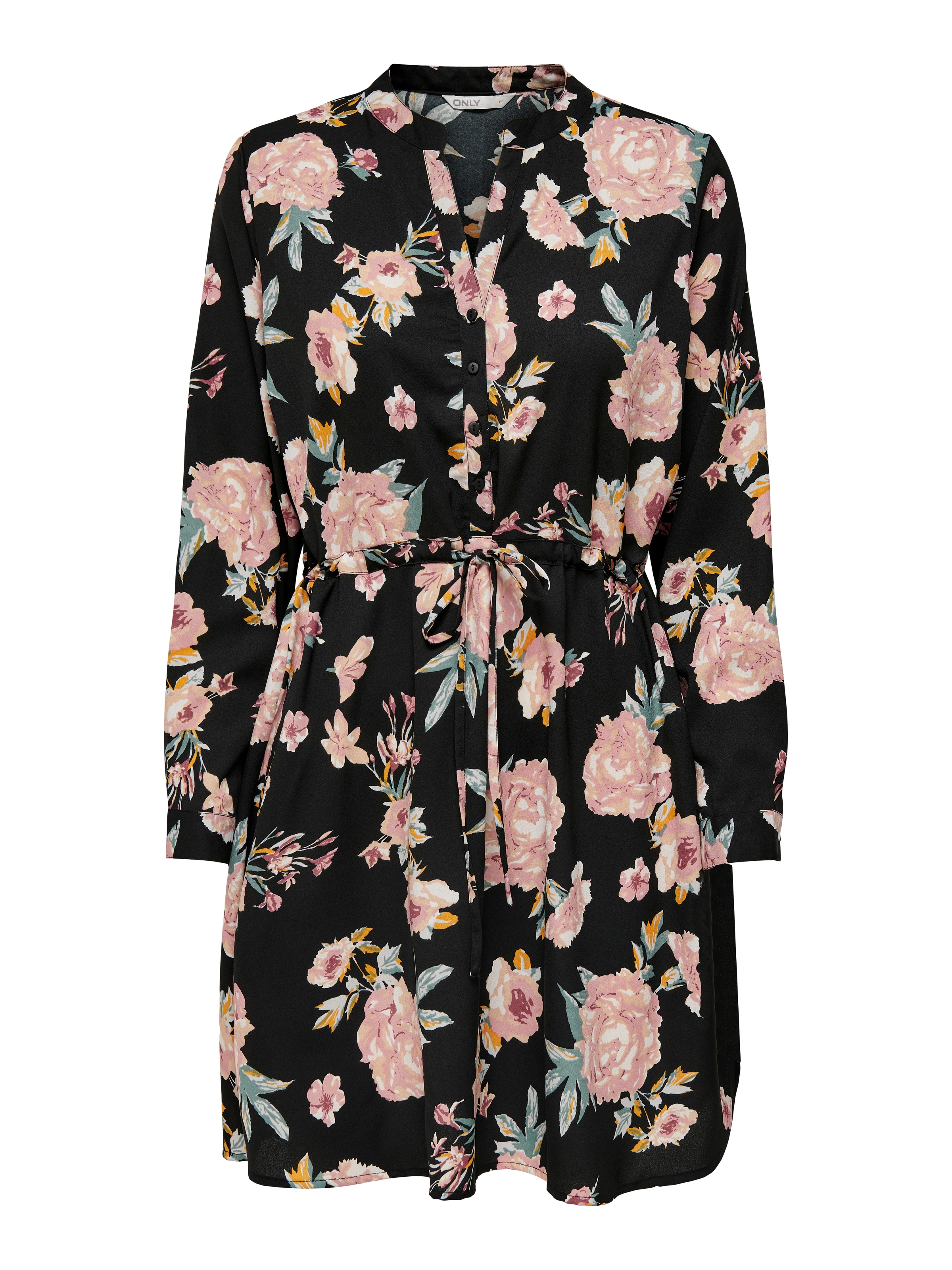 ONLY Druckkleid »ONLCORY LIFE L/S V-NECK TUNIC WVN NOOS« Sommerkleid mit Taillengürtel