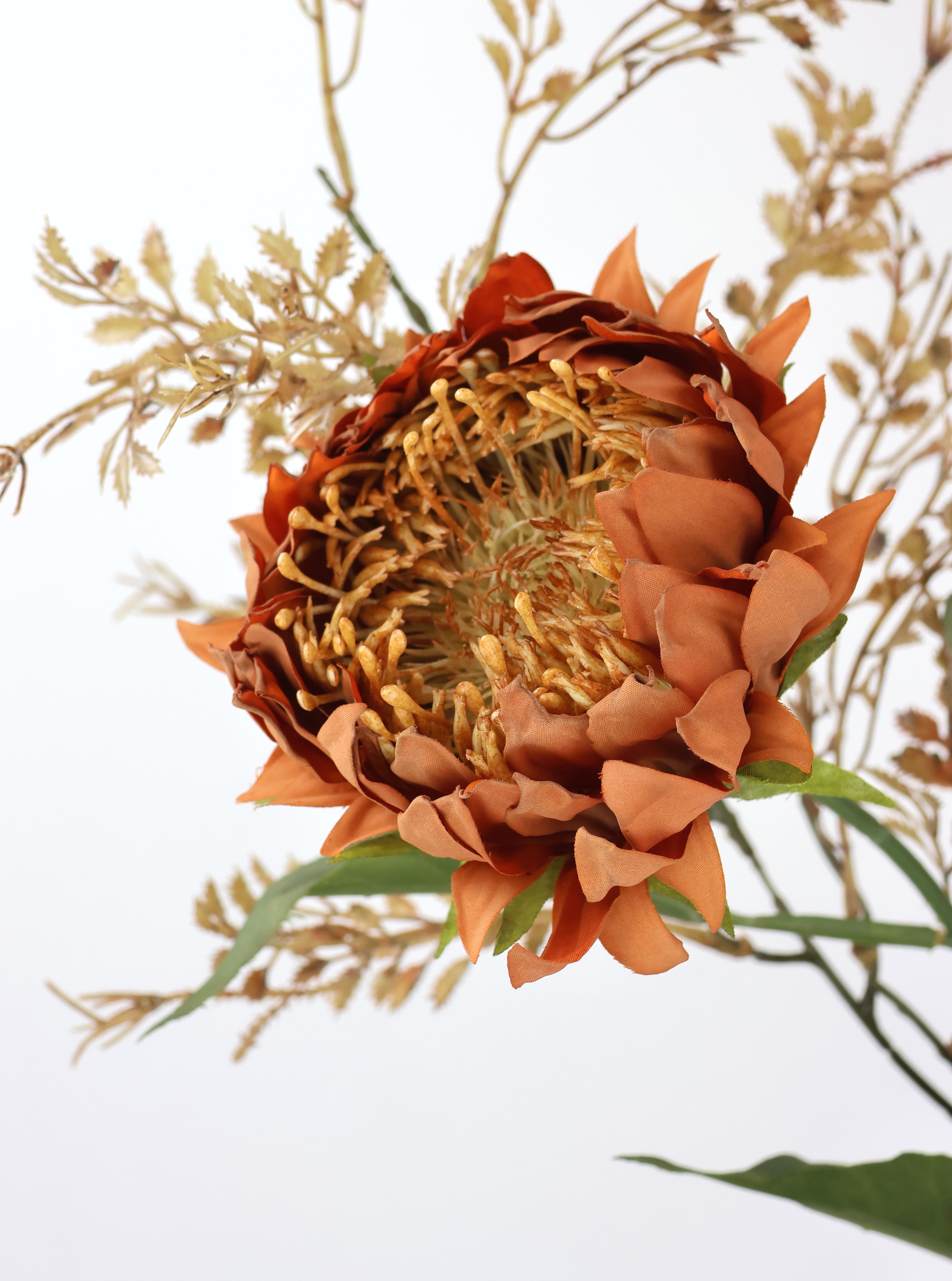 I.GE.A. Kunstblumenstrauss »Kunstblumen Set Artischocke« 2er Set Artischockenzweig mit Dekozweig 70cm Kunstpflanze Seidenblume