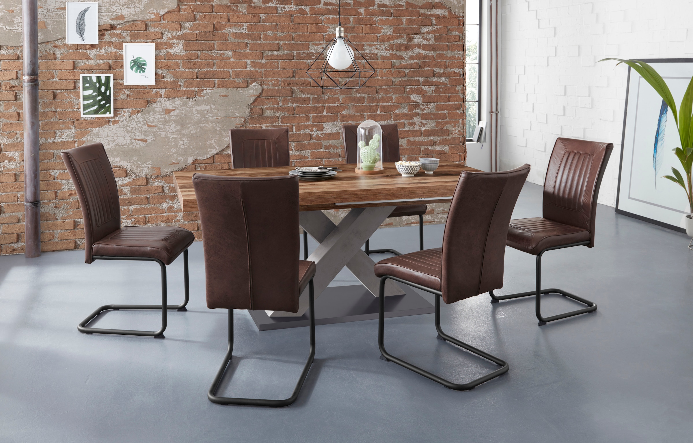Mäusbacher Esstisch »Komfort Tisch TOPSELLER!«, (OTTOs Choice), Mäusbacher Esstisch mit X Gestell und Bodenplatte. Breite 180-280