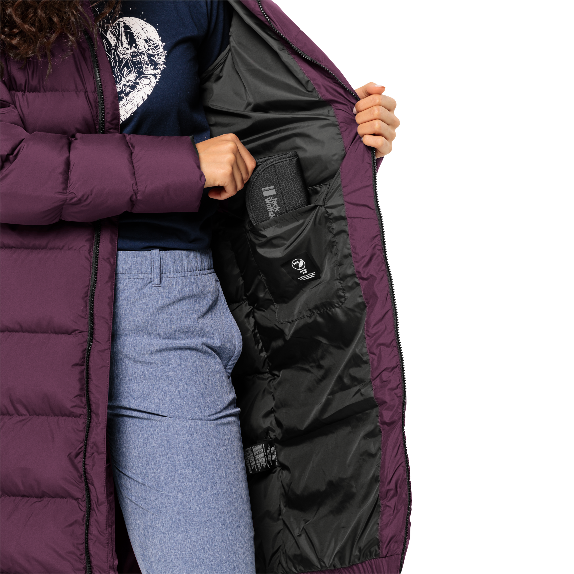 Jack Wolfskin Daunenmantel »FROZEN PALACE COAT W«, mit Kapuze