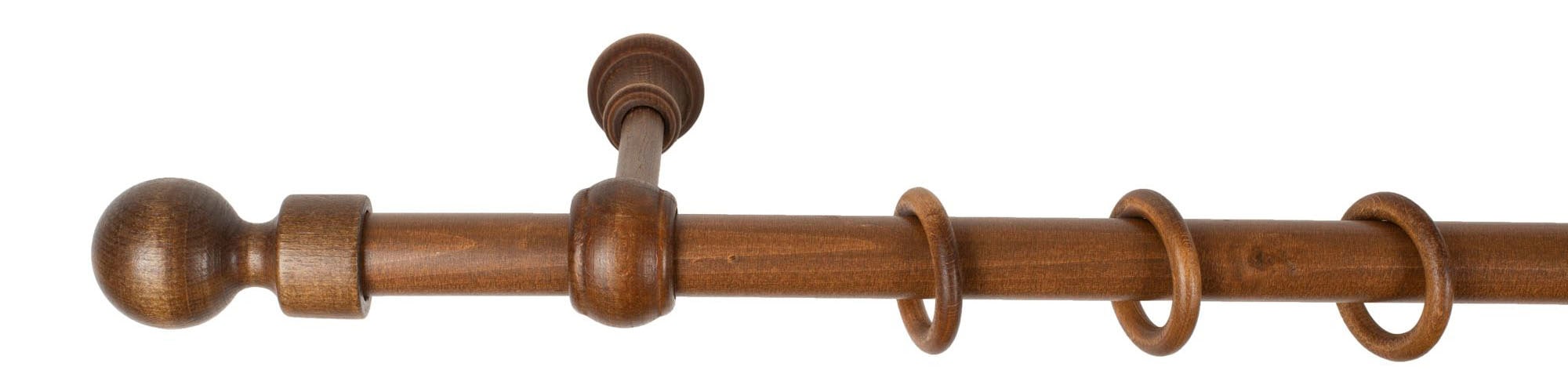 SN DECO GROUP Gardinenstange »Giro«, 1 läufig-läufig, Fixmass, 28 mm, Holz, verschiedene Längen und Farben, Komplettset