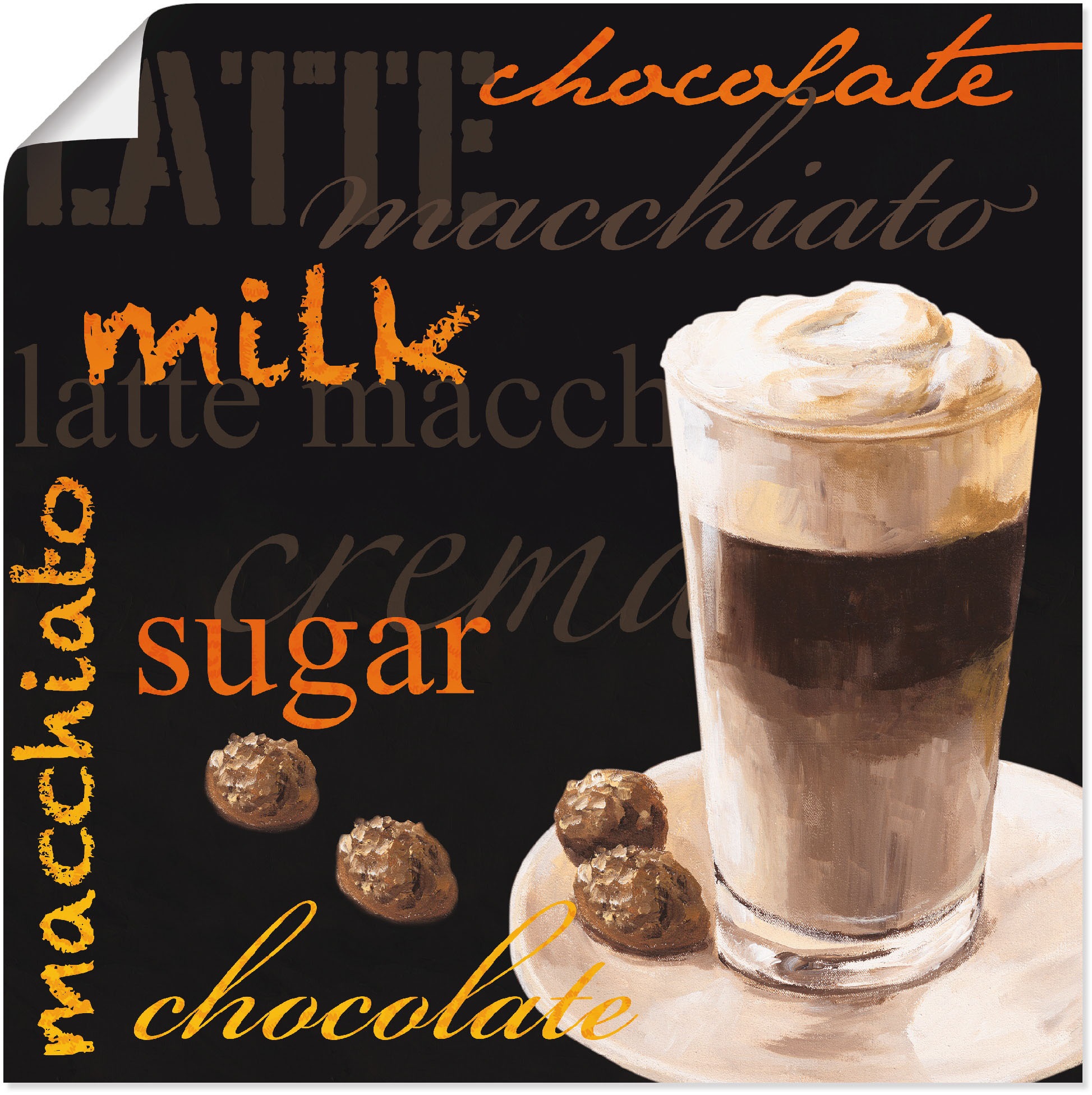 Image of Artland Wandbild »Macchiato - Kaffee«, Kaffee Bilder, (1 St.), in vielen Grössen & Produktarten - Alubild / Outdoorbild für den Aussenbereich, Leinwandbild, Poster, Wandaufkleber / Wandtattoo auch für Badezimmer geeignet bei Ackermann Versand Schweiz