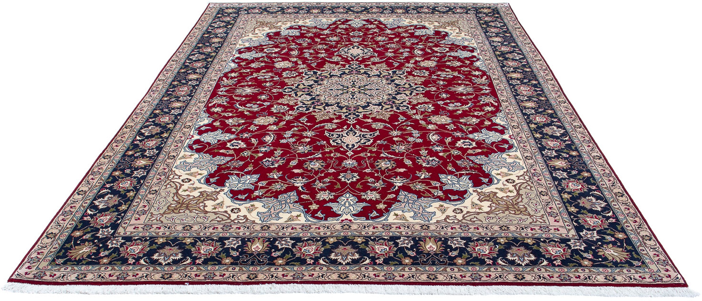 Image of morgenland Orientteppich »Perser - Täbriz - Royal - 297 x 203 cm - dunkelrot«, rechteckig, 7 mm Höhe, Wohnzimmer, Handgeknüpft, Einzelstück mit Zertifikat bei Ackermann Versand Schweiz