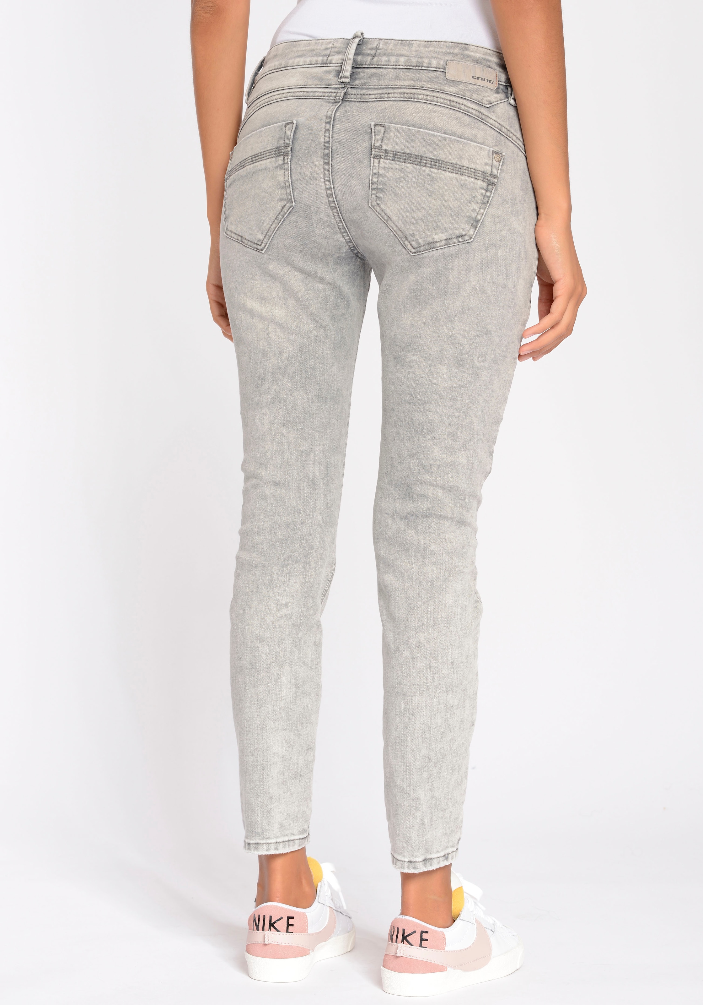 GANG Skinny-fit-Jeans »94NELE X-CROPPED«, mit seitlichen Dreieckseinsätzen für eine tolle Silhouette