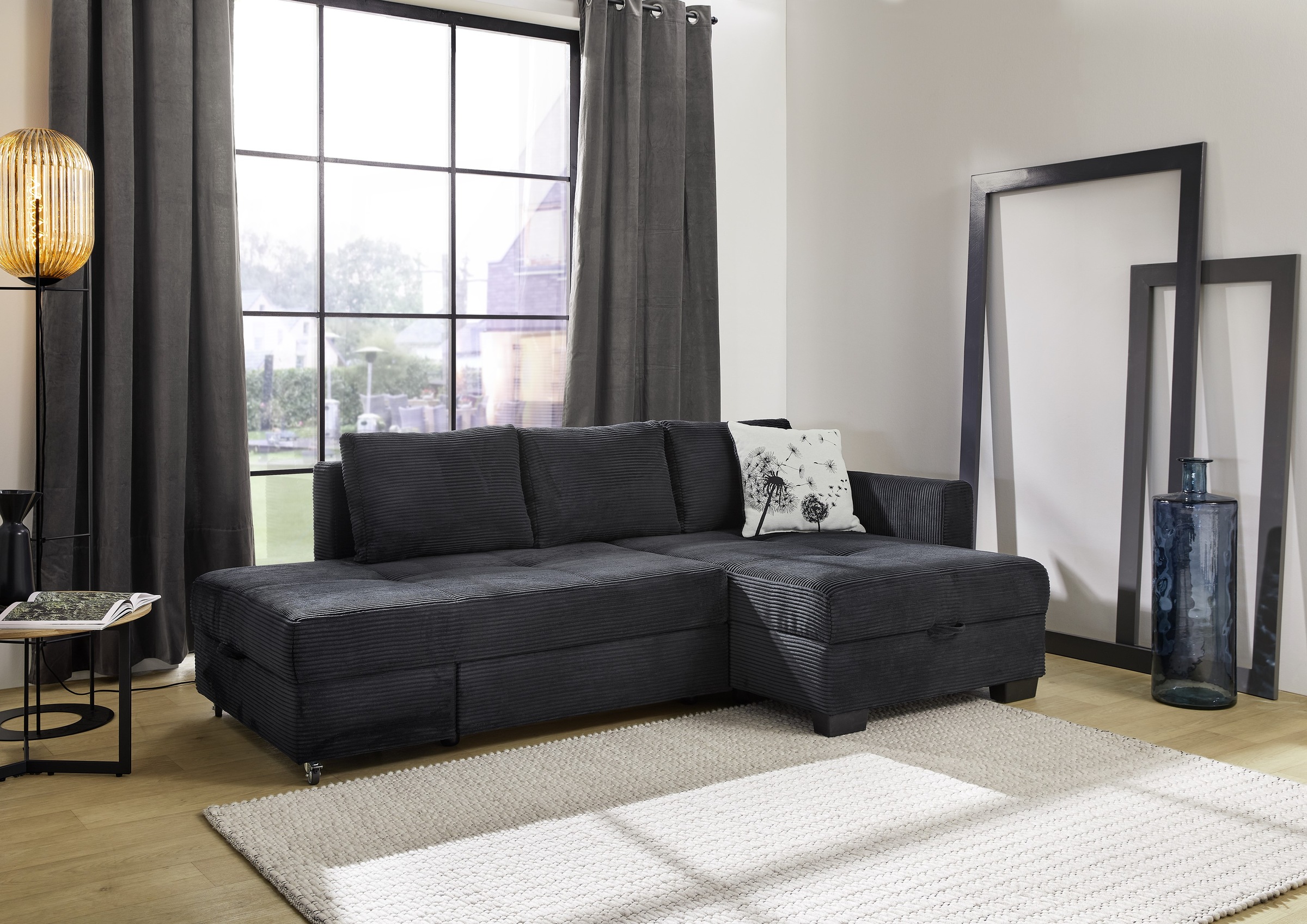 Image of Jockenhöfer Gruppe Ecksofa "Fantasy L-Form, B: 247 cm, Dreh-Schwenk-Ottomane" mit Schlaffunktion, Bettkasten & Zierkissen, wandelbar zum Big-Sofa