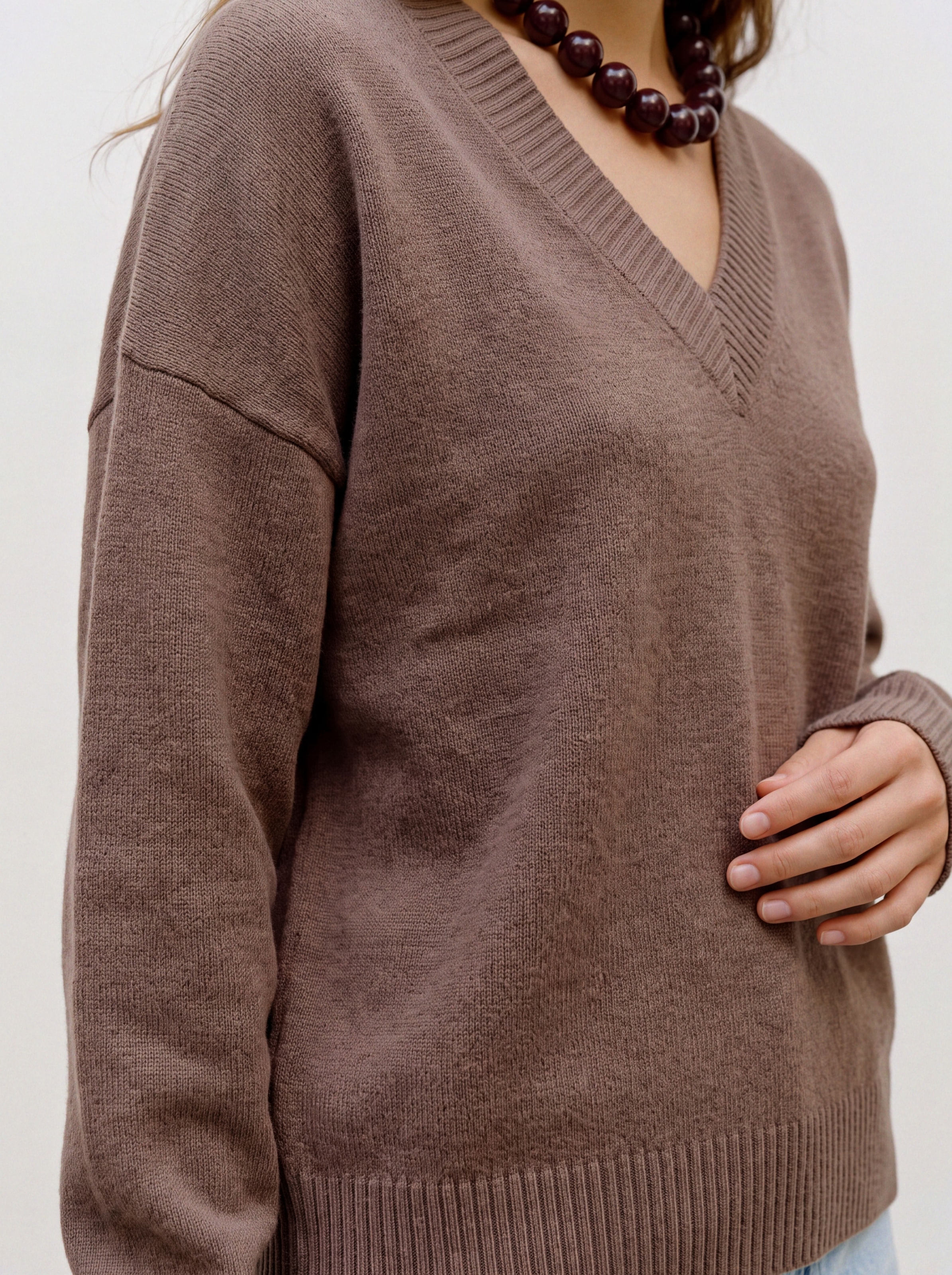 Vero Moda Pull en tricot »VMSIF LS V-NECK PULLOVER NOOS« Materialmix, mit Wolle und Stretch, regular fit