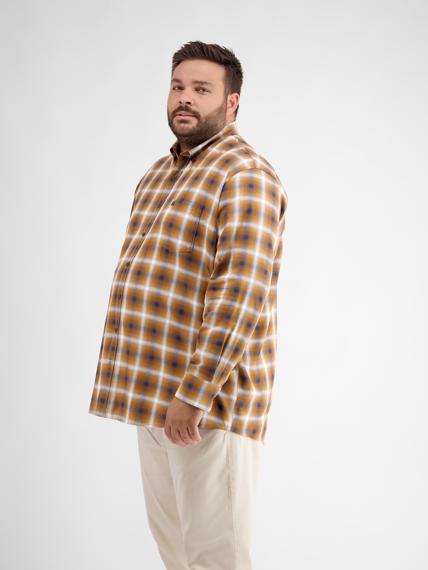 LERROS Chemise à carreaux »Karohemd mit Fischgratstruktur«