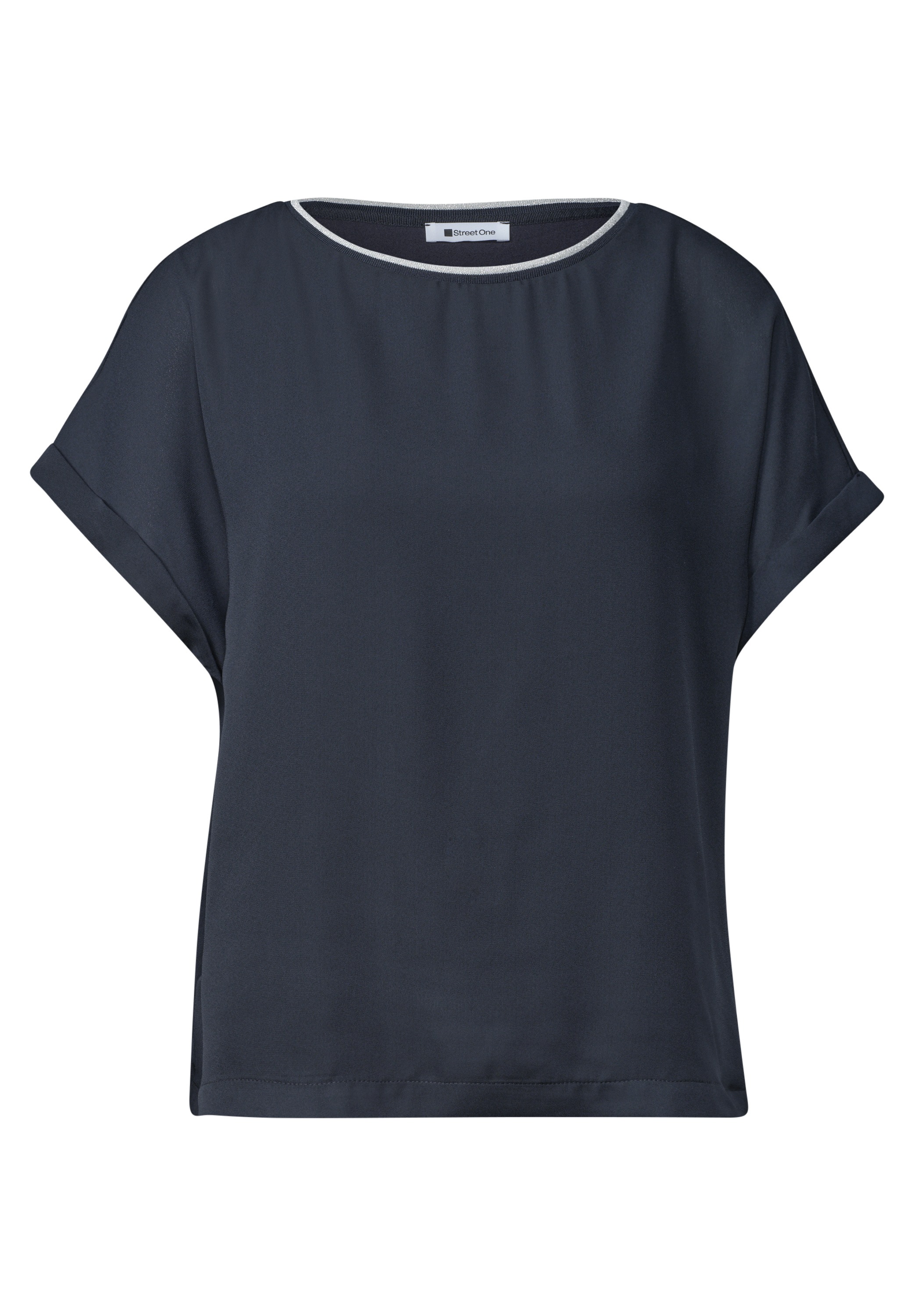 STREET ONE Haut de chemise T-shirt d'été 2-en-1 en chiffon avec encolure bateau