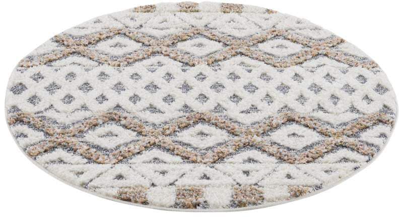 Image of Carpet City Hochflor-Teppich »Focus«, rund, 20 mm Höhe, Boho-Teppich, besonders weich, 3D-Effekt, Rauten Design, ideale Teppiche für Wohnzimmer & Schlafzimmer bei Ackermann Versand Schweiz