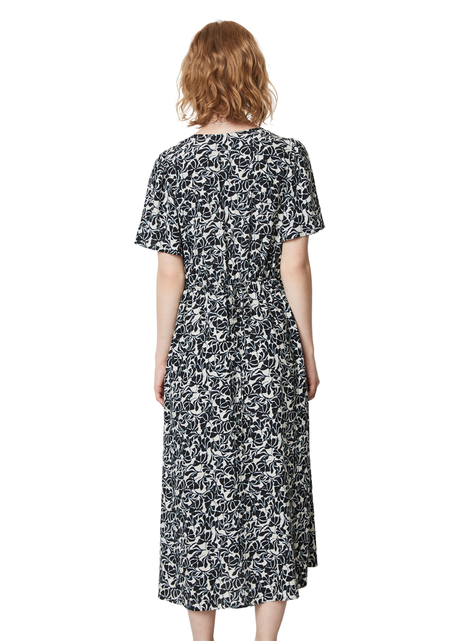 Marc O'Polo DENIM Midikleid mit elastischer Taille, aus fliessendem Viskose-Crêpe