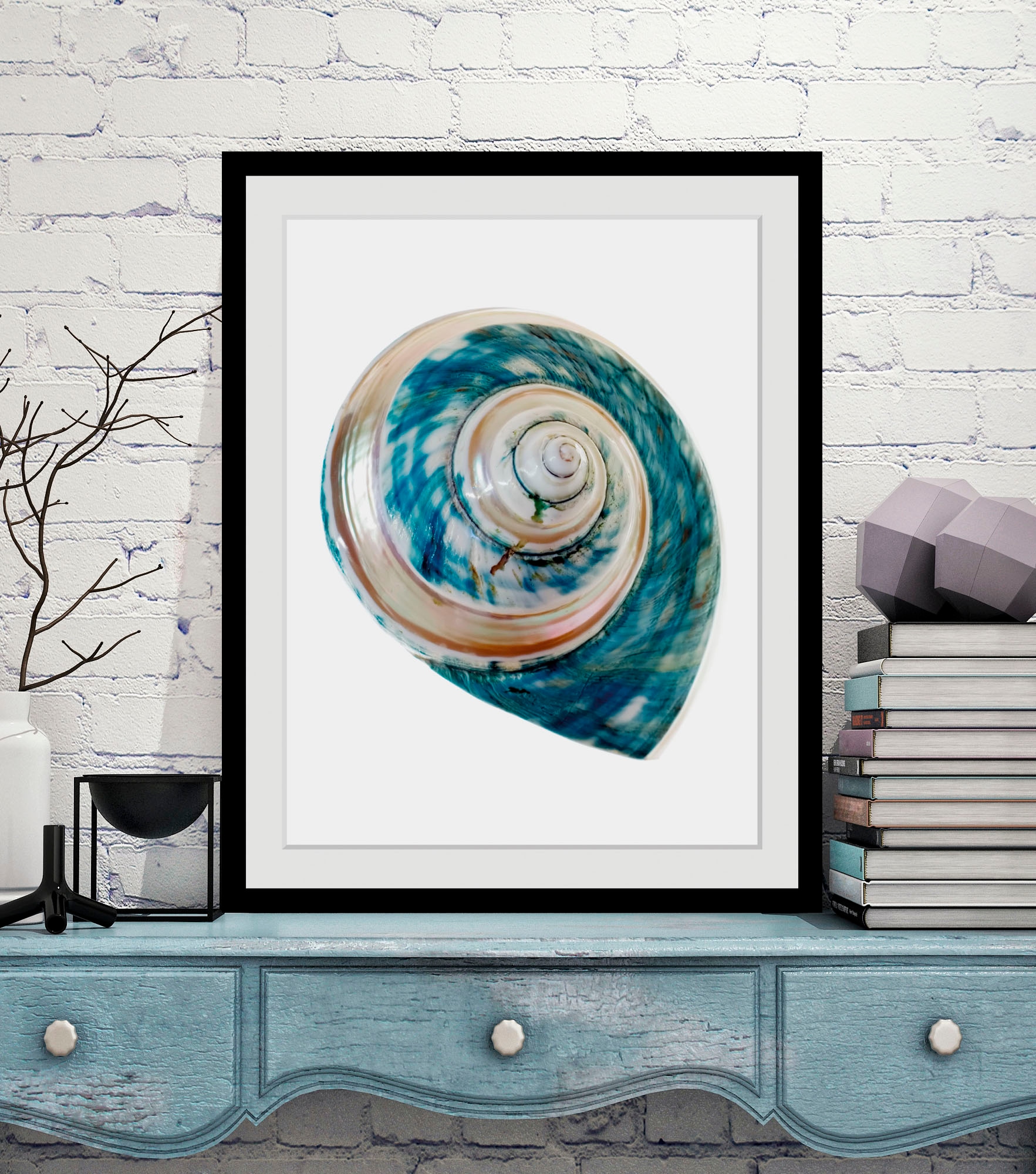 Image of queence Bild "Lukas" Kunst Meer Wassertiere 1 Stk. tlg. HD Premium Poster-Druck inkl. Holzrahmen
