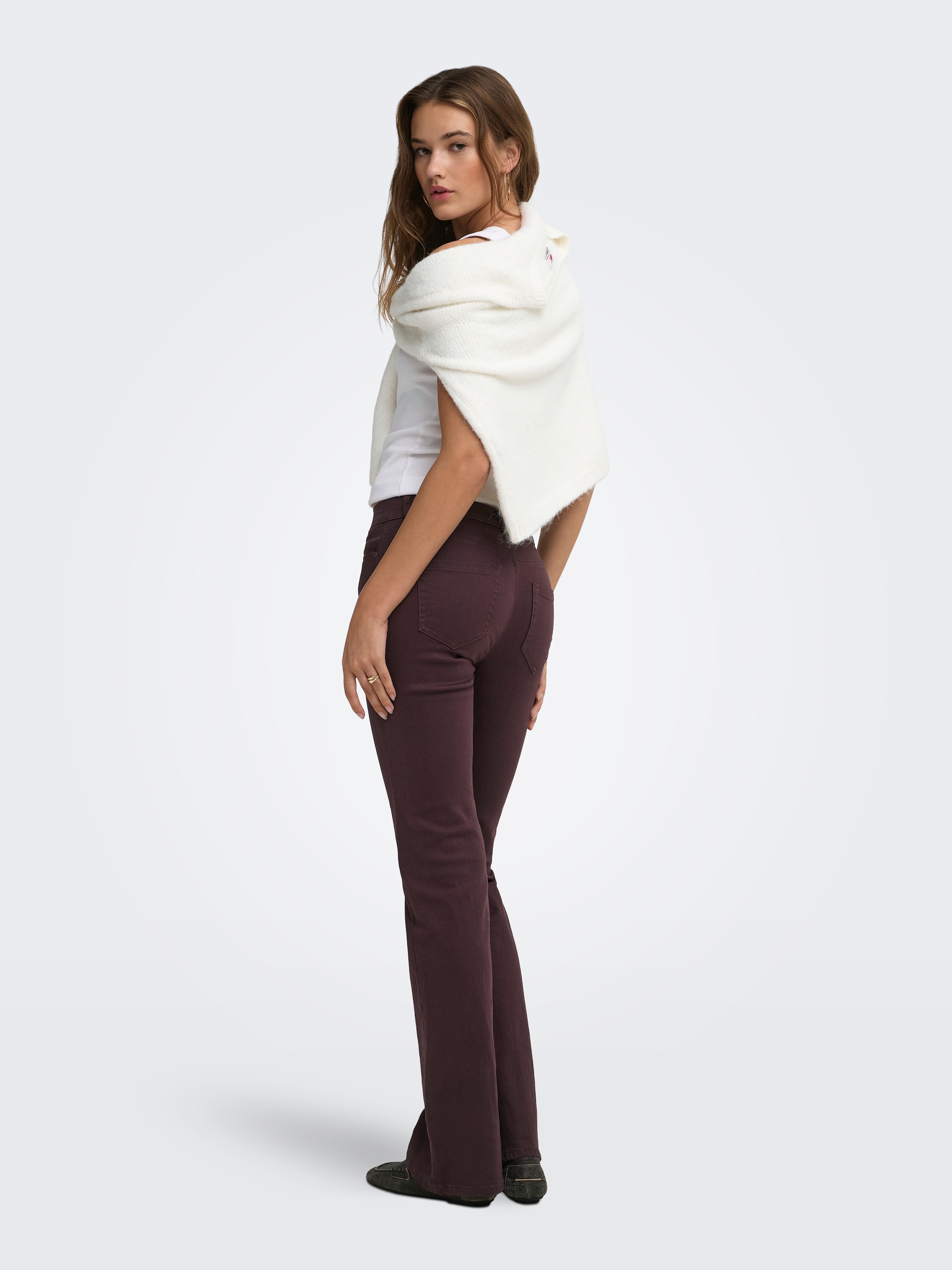 ONLY Bootcuthose »ONLBLUSH MID FLARED COLOUR PANT PNT NOOS«  Baumwollmischung, bootcut fit