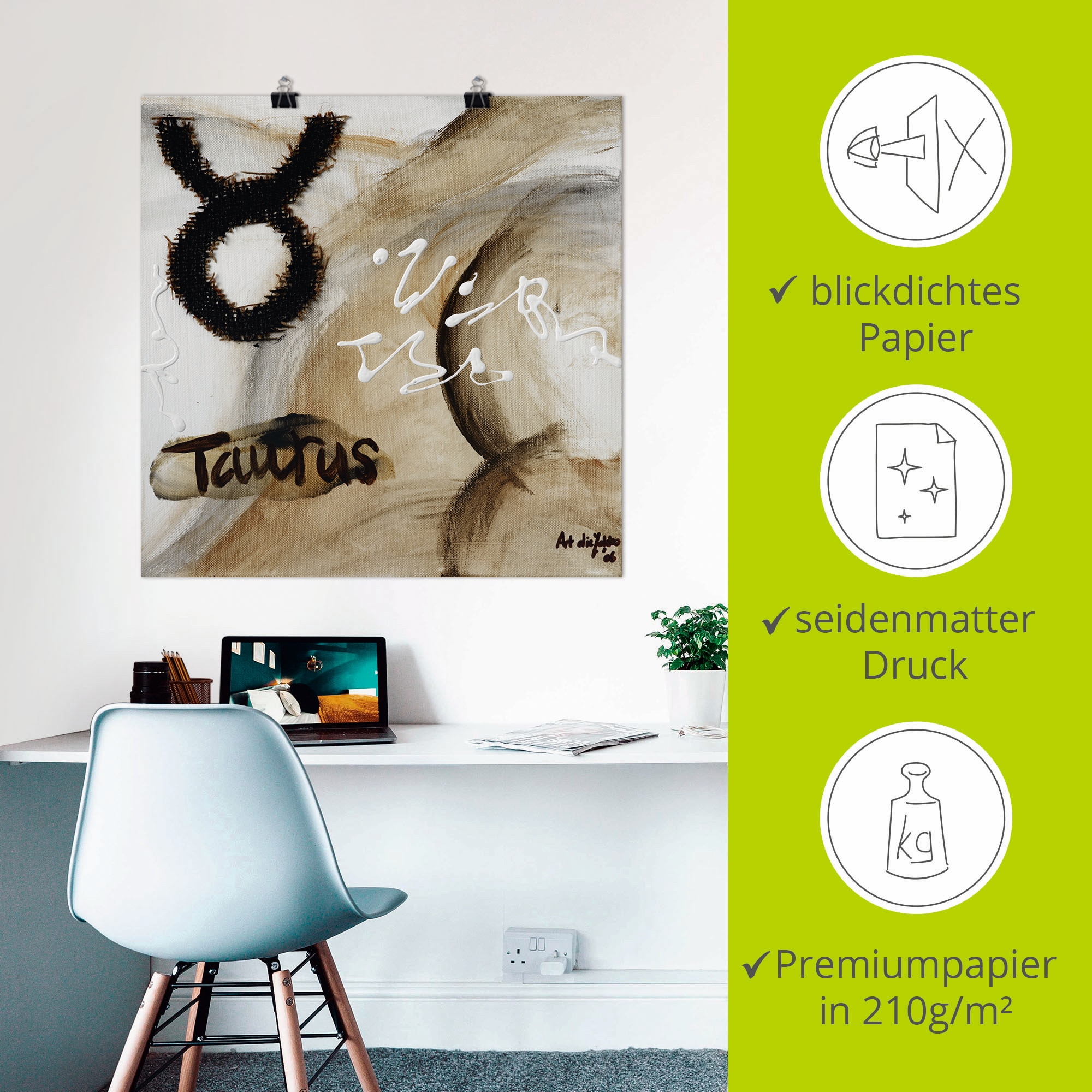 Artland Wandbild »Stier«, Sternzeichen, (1 St.), als Leinwandbild, Poster in verschied. Grössen