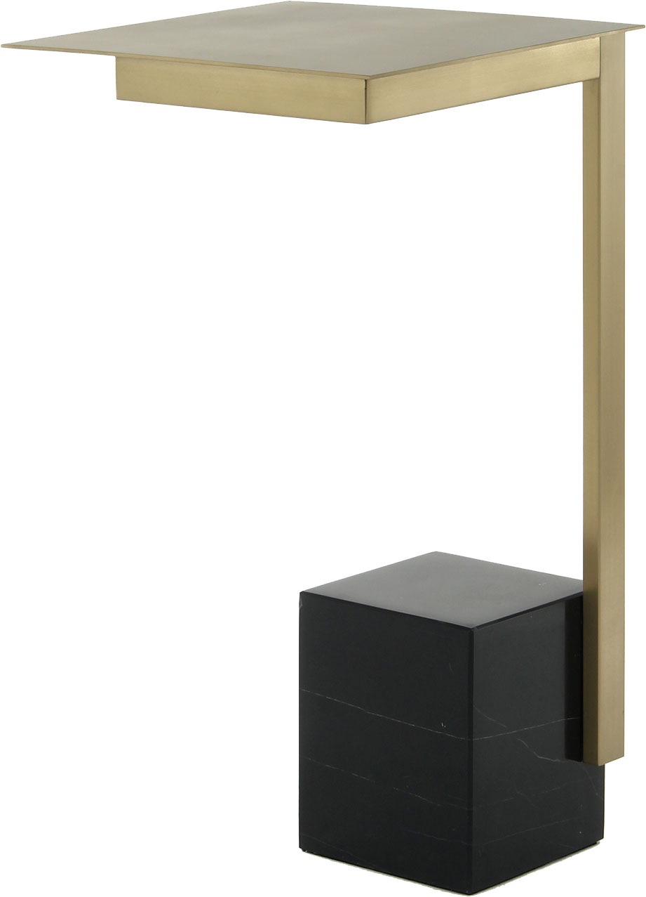 Kayoom Beistelltisch "Oscar 225, Passender Marmorfuß in kantigem Design" 1 Stk. tlg. Eckiger Marmorfuß, eckige Ablagefläche und Gestell aus Edelstahl