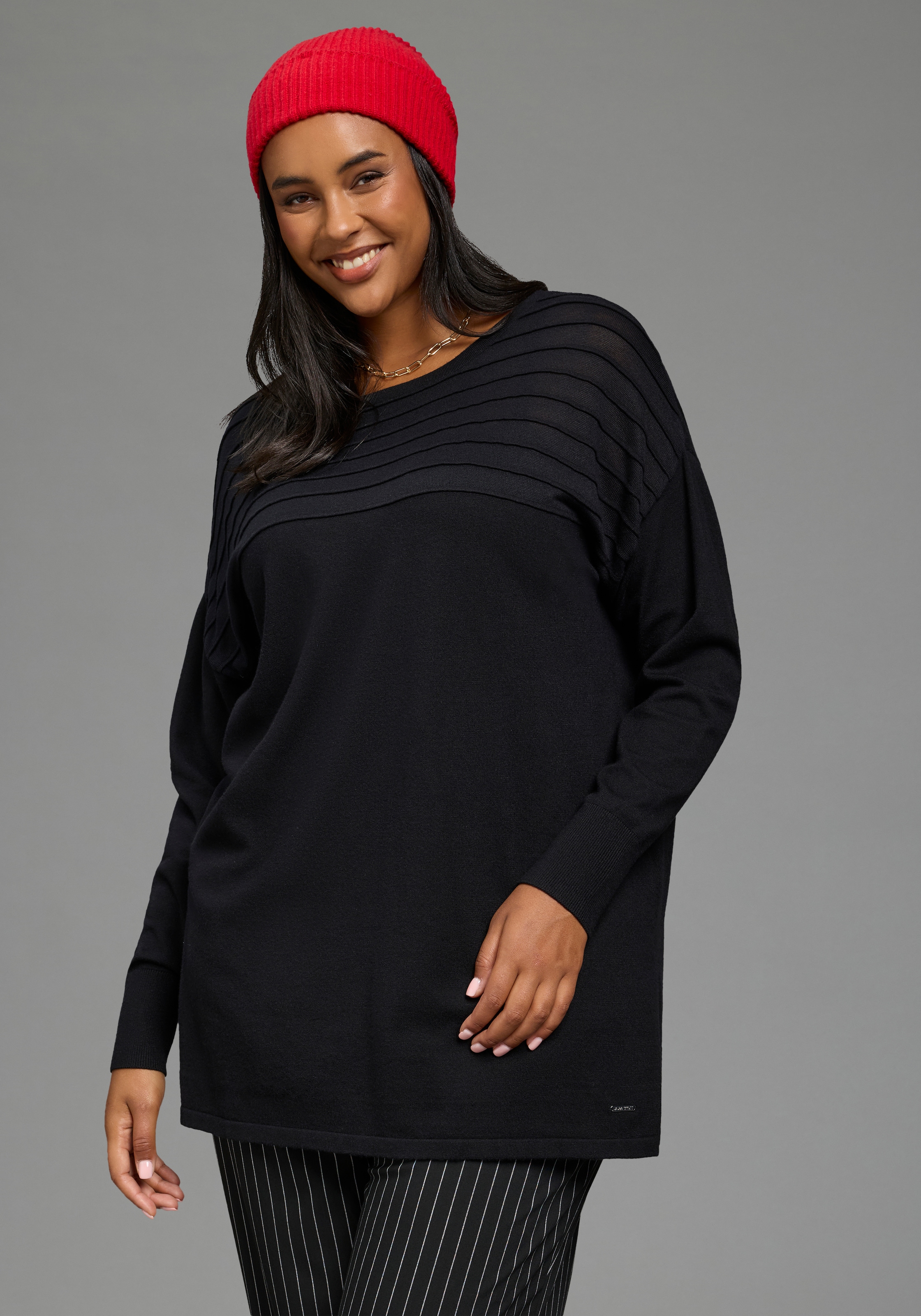 Image of Laura Scott CURVE Strickpullover "Grosse Grössen" auch in grossen Grössen, weite Passform, po-bedeckende Länge