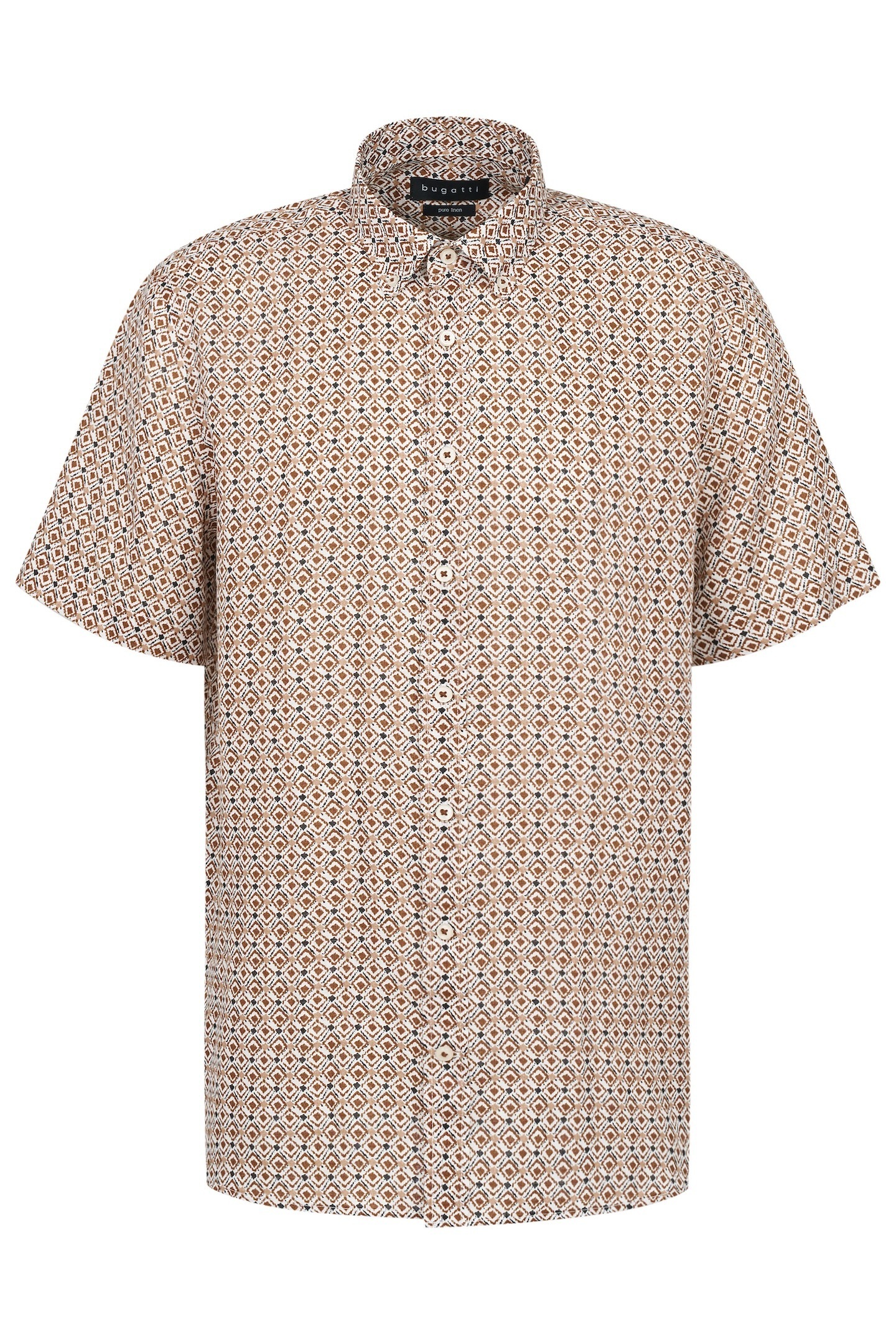 bugatti Chemise à manches courtes aus Leinen