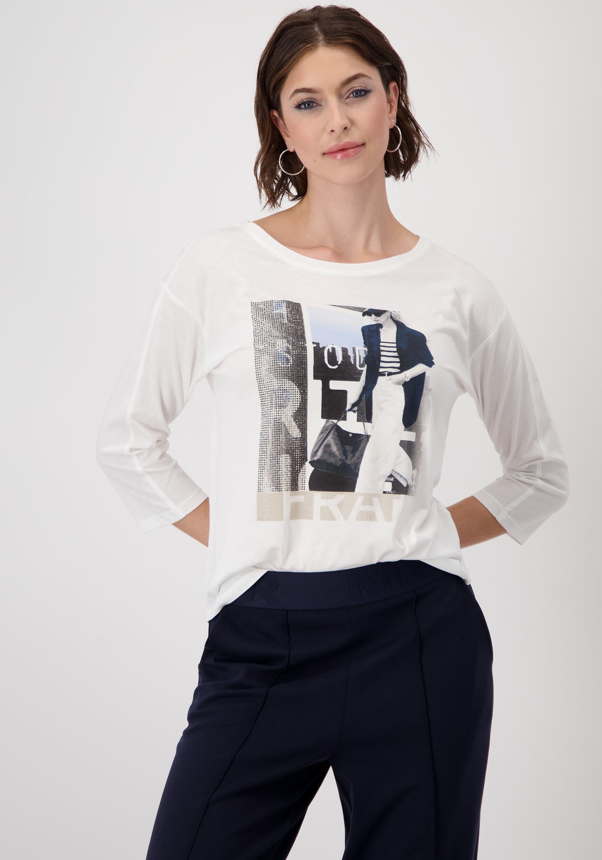 Monari T-Shirt »Shirt Frau Druck«, Mit Rundhalsausschnitt