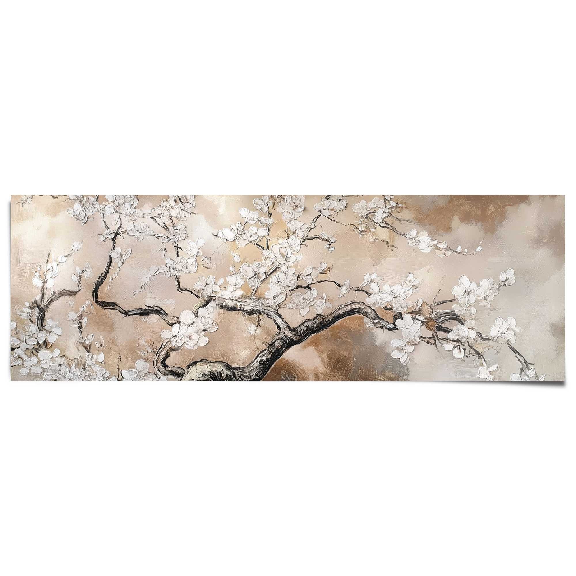 Image of Reinders Poster "Rustikale Blumen" Wohnzimmer - Beige - 170 gr. Papier - Blumen und Pflanzen - 158x53 cm