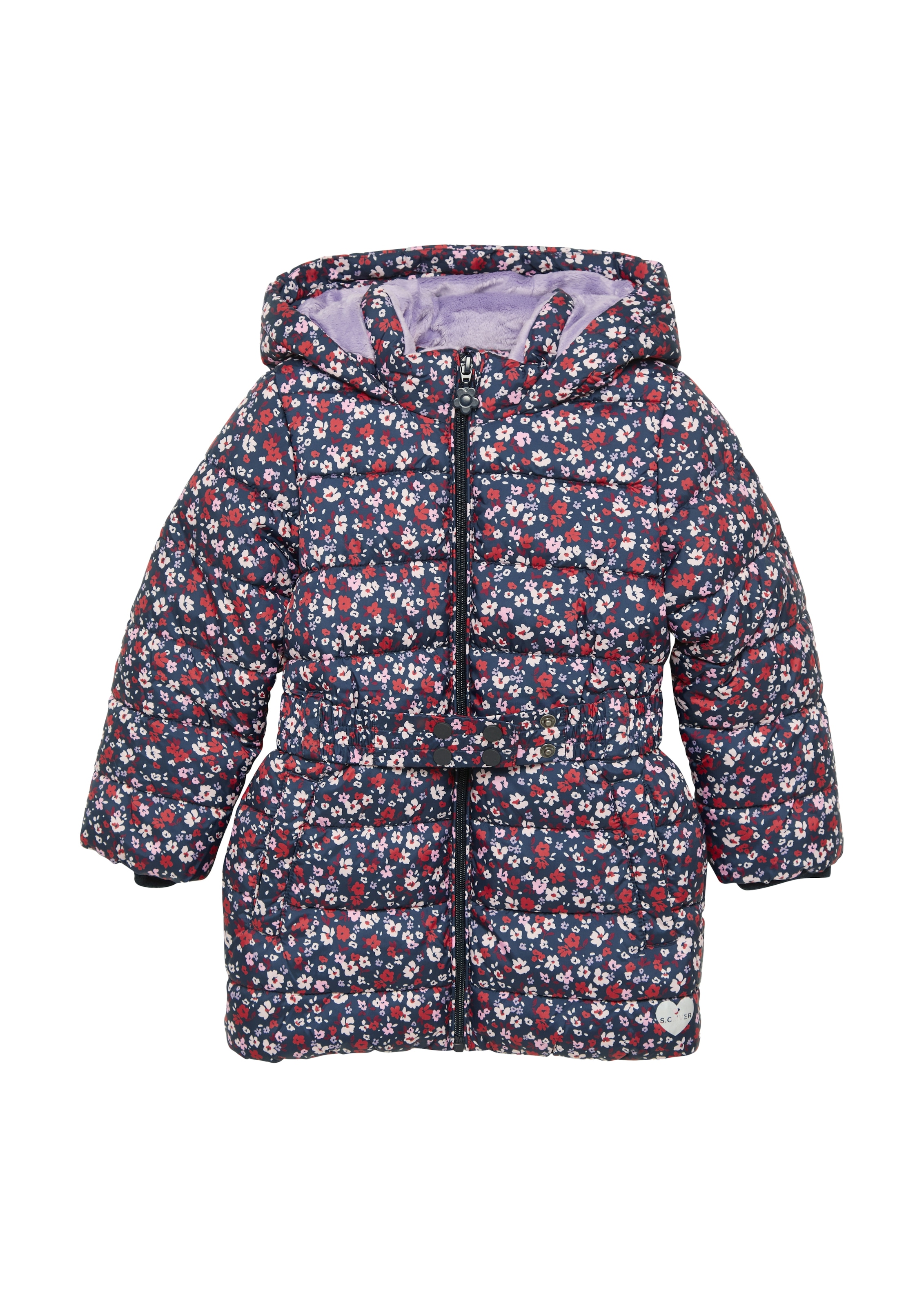 s.Oliver Junior Outdoorjacke, mit Kapuze, mit All-Over Print und Kapuze