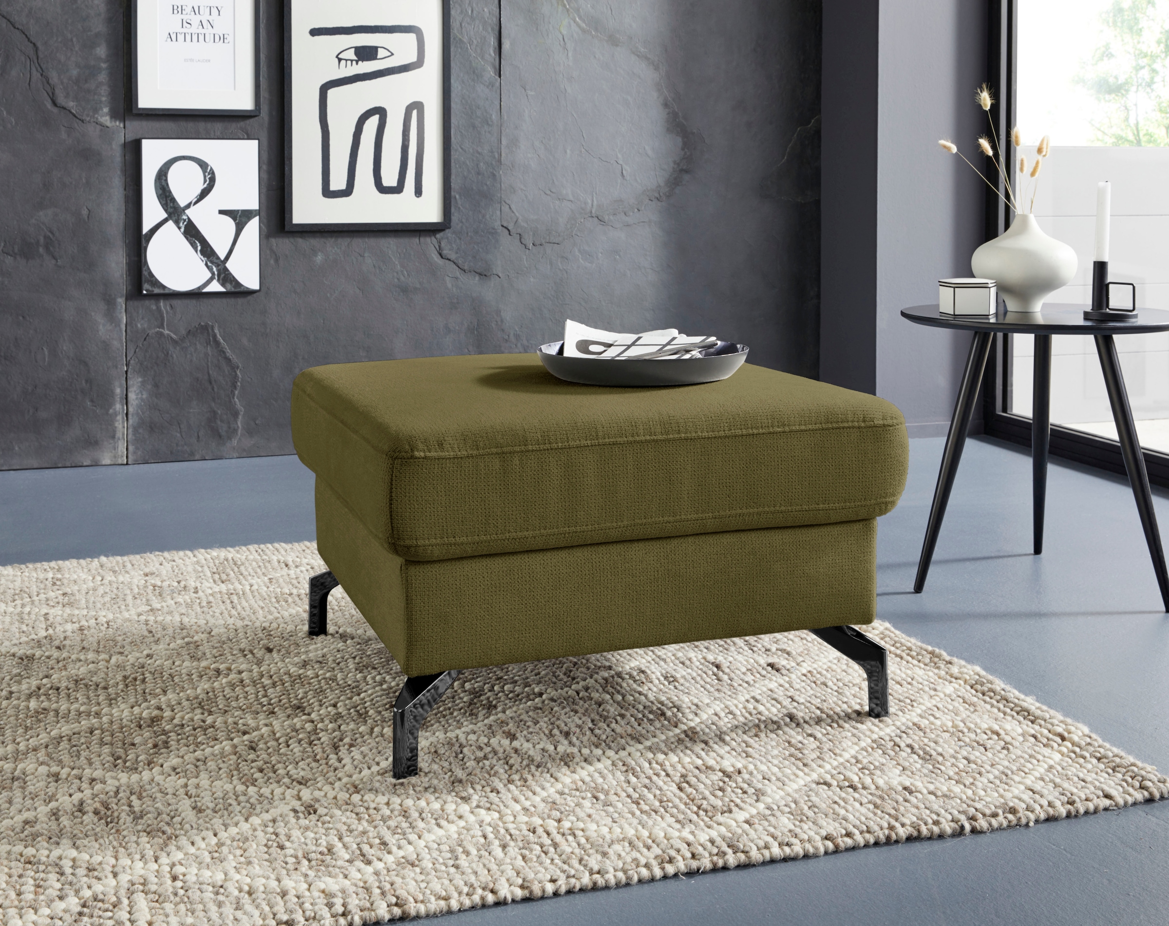 Image of sit&more Hocker "Percy" Fusshöhe 12 cm, wahlweise mit unterschiedlichen Fussfarben
